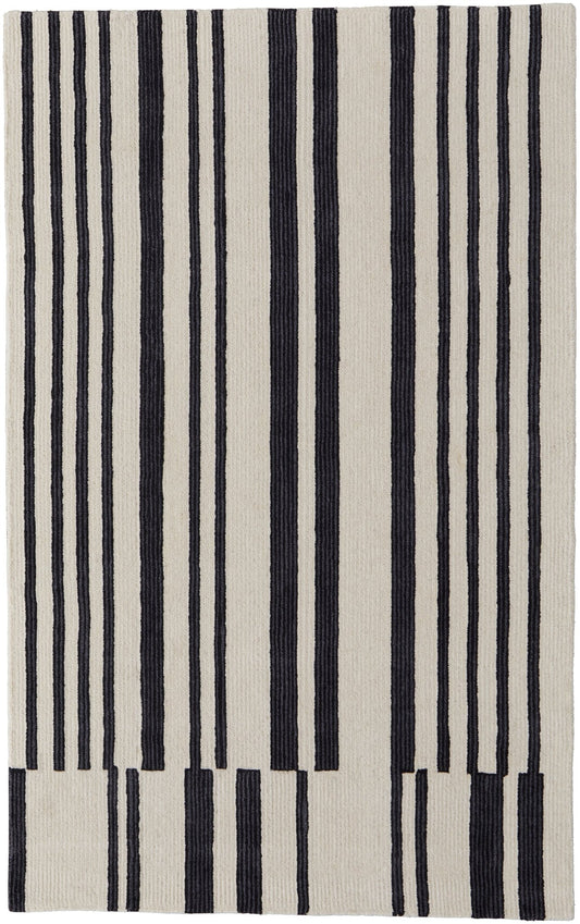 Feizy Maguire 8901F Ivory Black Transitional/Industrial/Mid - Ce Hand Tufted Rug - Rugs - Feizy - Atlanta Designer Rugs