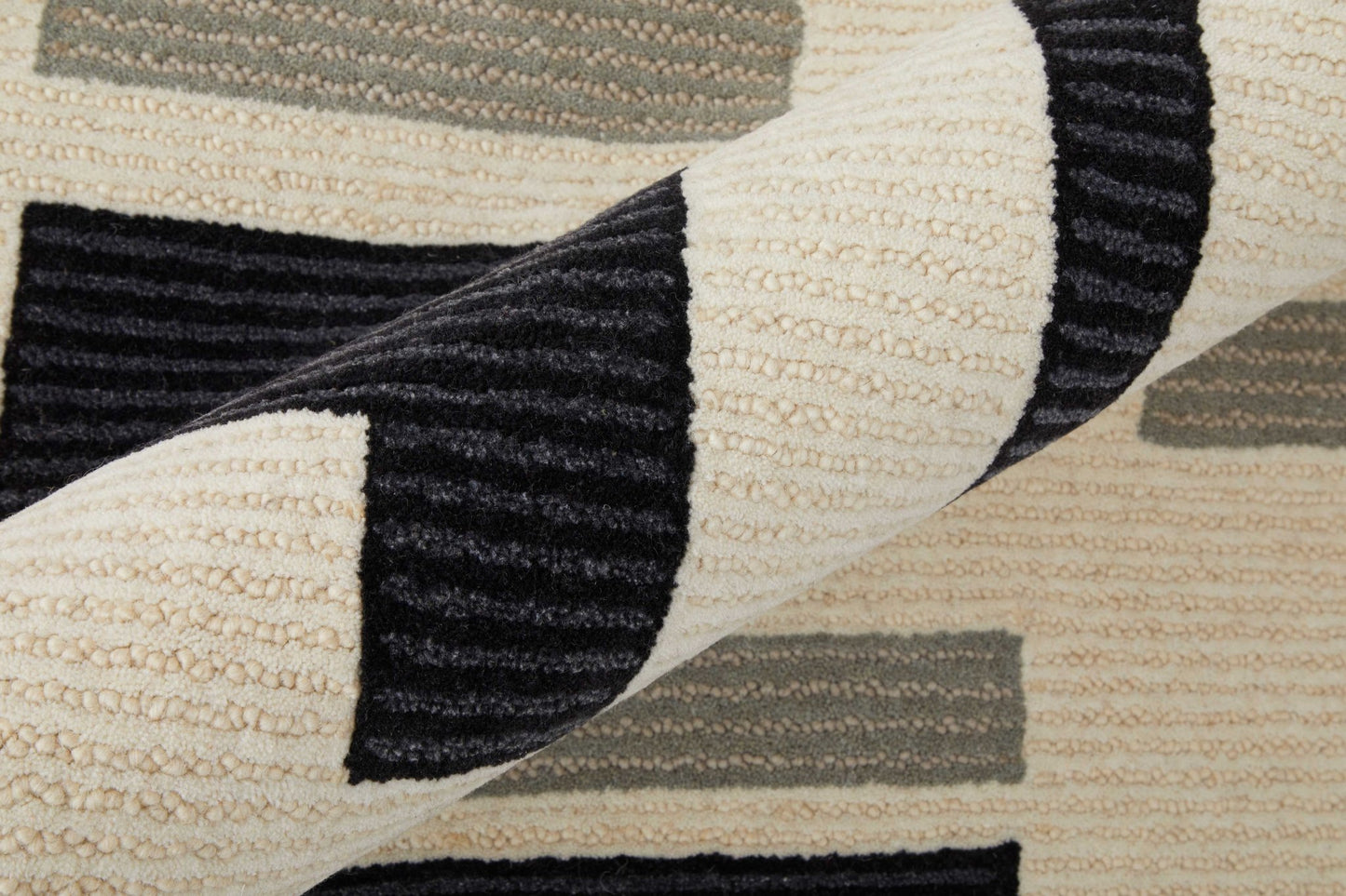 Feizy Maguire 8903F Ivory Black Transitional/Industrial/Mid - Ce Hand Tufted Rug - Rugs - Feizy - Atlanta Designer Rugs