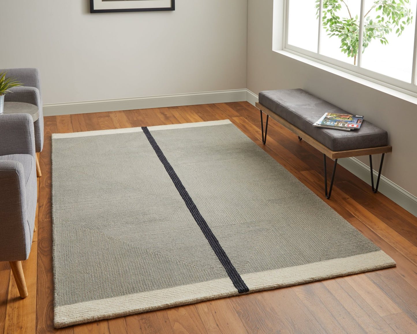 Feizy Maguire 8904F Gray Black Transitional/Industrial/Mid - Ce Hand Tufted Rug - Rugs - Feizy - Atlanta Designer Rugs