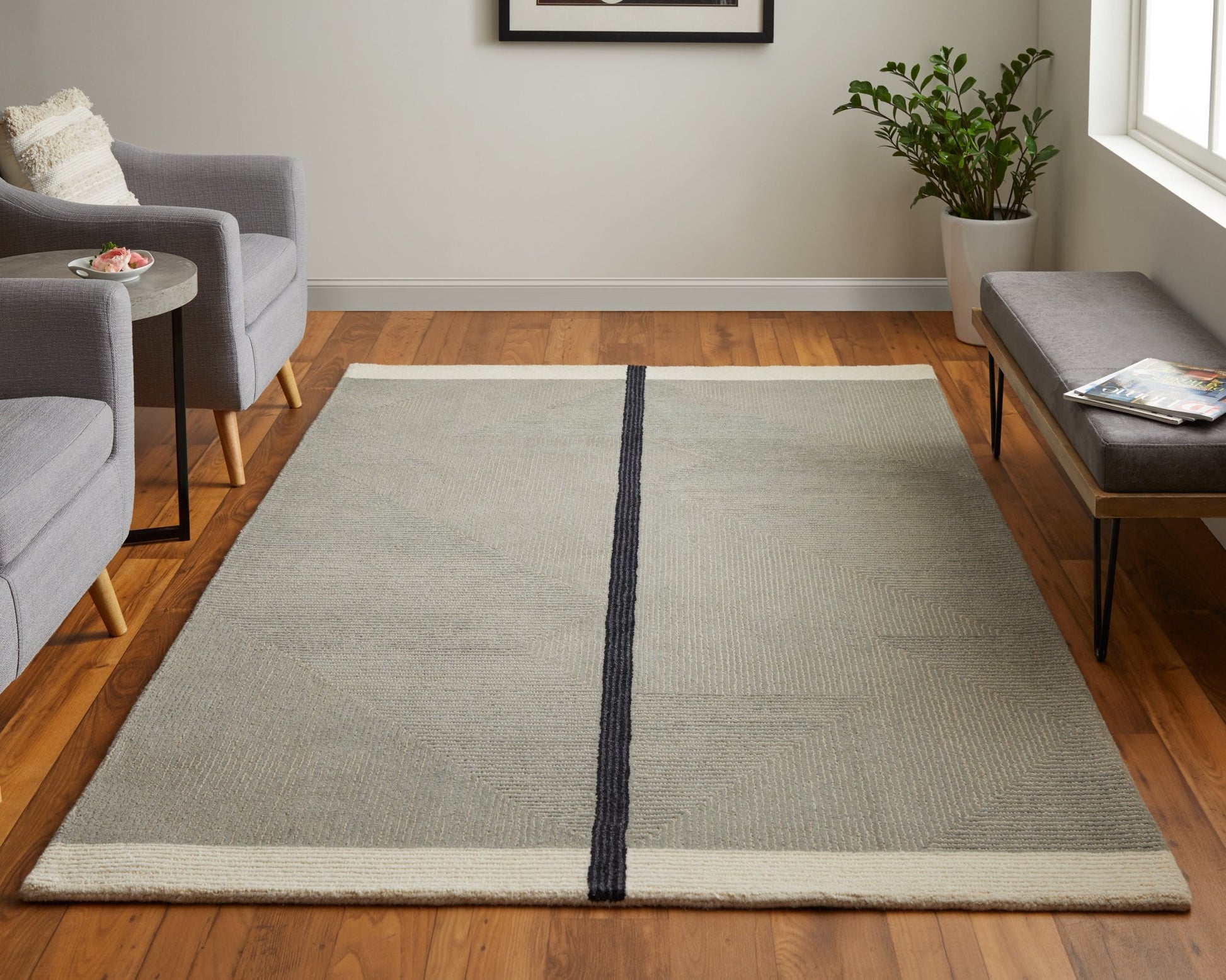 Feizy Maguire 8904F Gray Black Transitional/Industrial/Mid - Ce Hand Tufted Rug - Rugs - Feizy - Atlanta Designer Rugs