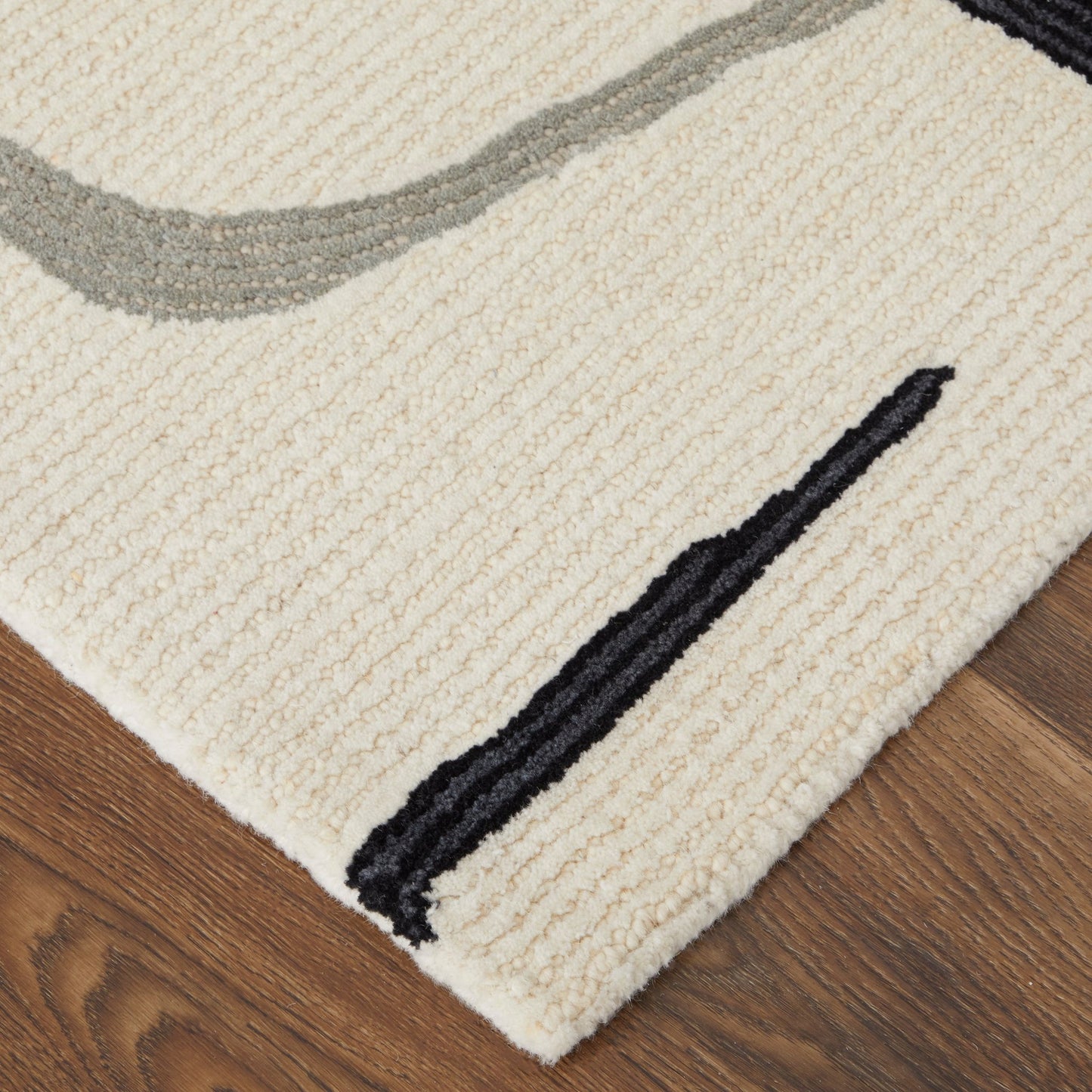 Feizy Maguire 8905F Ivory Black Transitional/Industrial/Mid - Ce Hand Tufted Rug - Rugs - Feizy - Atlanta Designer Rugs