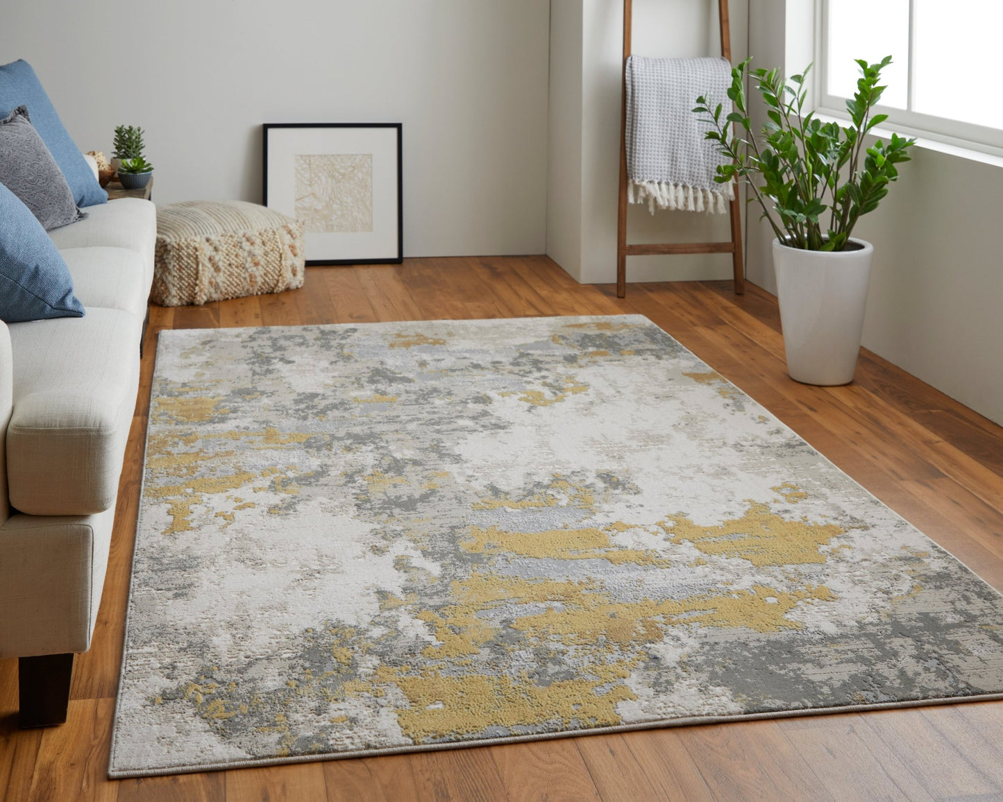 Feizy Waldor 3970F Gold Birch Modern/Luxury & Glam/Casual Machine Woven Rug - Rugs - Feizy - Atlanta Designer Rugs