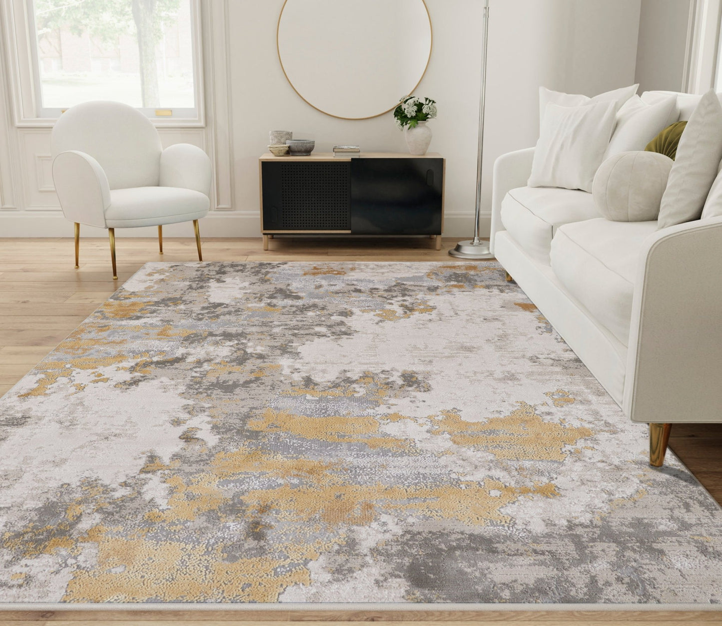 Feizy Waldor 3970F Gold Birch Modern/Luxury & Glam/Casual Machine Woven Rug - Rugs - Feizy - Atlanta Designer Rugs