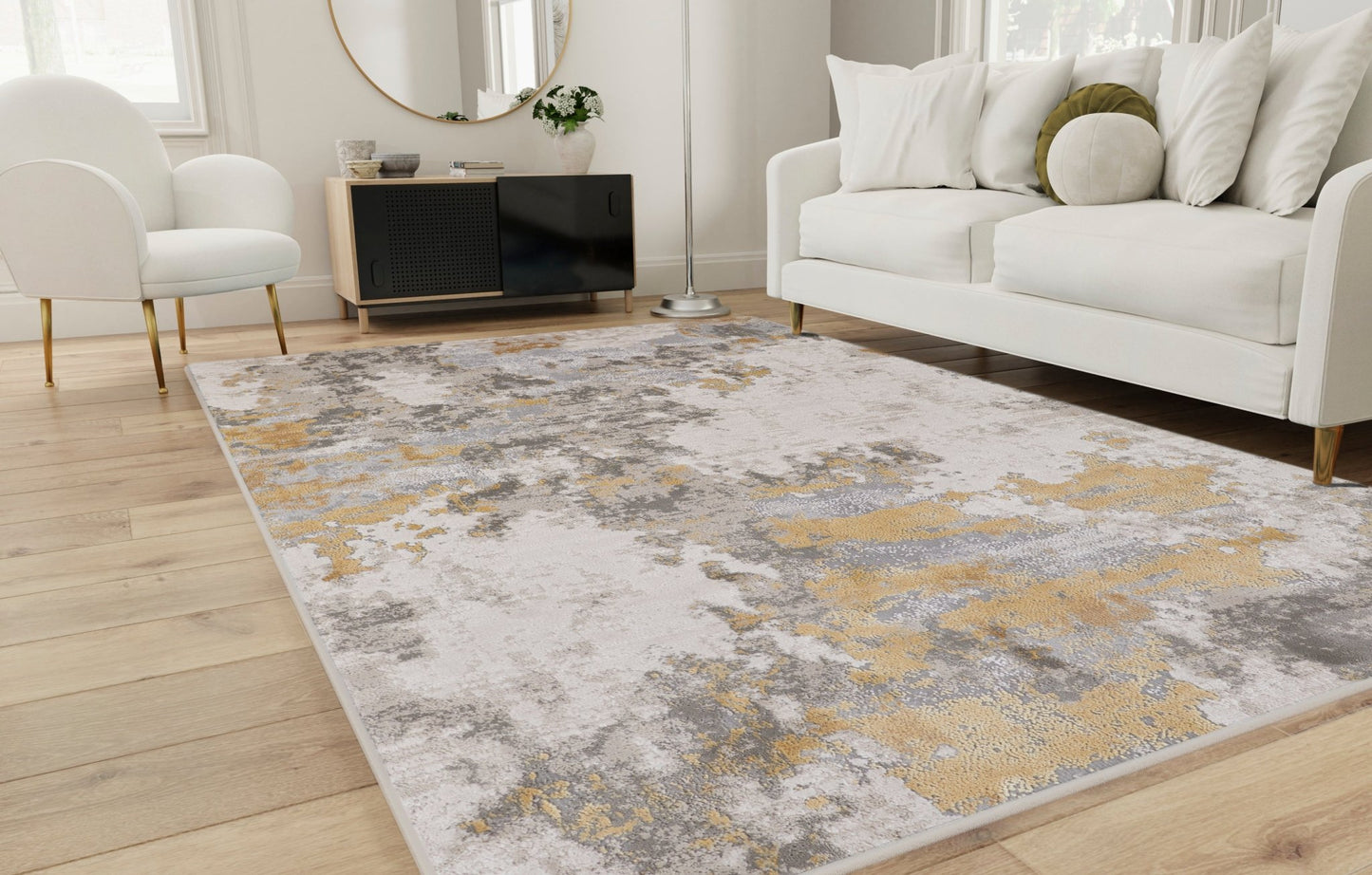 Feizy Waldor 3970F Gold Birch Modern/Luxury & Glam/Casual Machine Woven Rug - Rugs - Feizy - Atlanta Designer Rugs