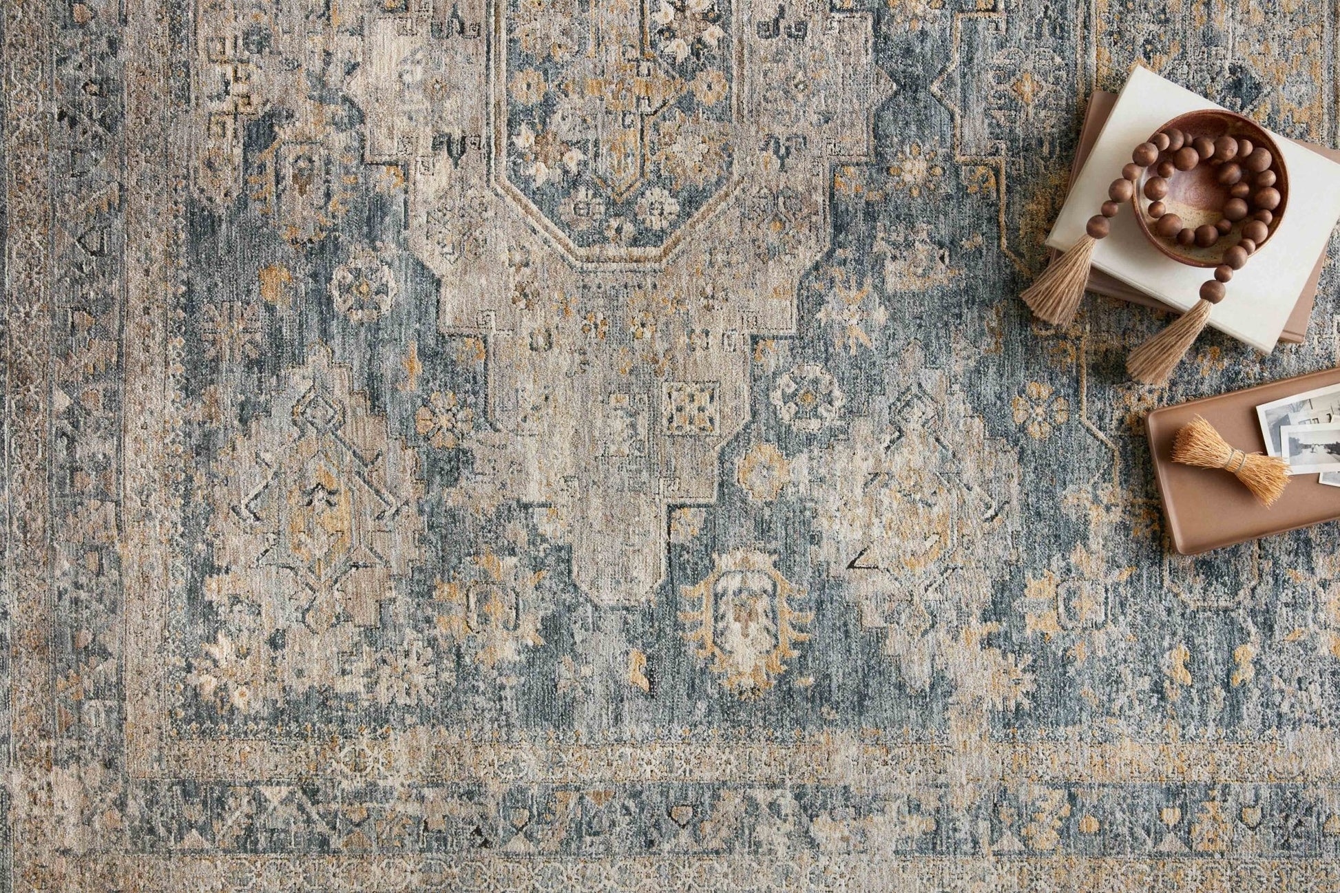 Loloi GAIA GAA - 02 Denim Taupe Traditional Power Loomed Rug - Rugs - Loloi - Atlanta Designer Rugs