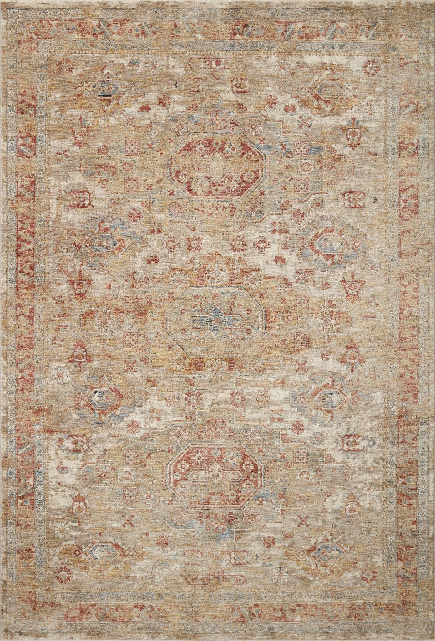 Loloi GAIA GAA - 02 Gold Taupe Traditional Power Loomed Rug - Rugs - Loloi - Atlanta Designer Rugs