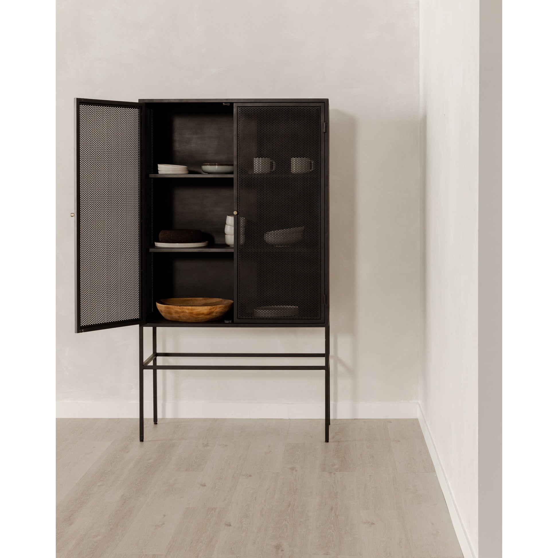 Moes Home Cabinets Isandros Black Industrial Furniture