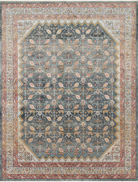 Magnolia Home Graham GRA-01 Blue Persimmon Transitional Power Loomed Rug