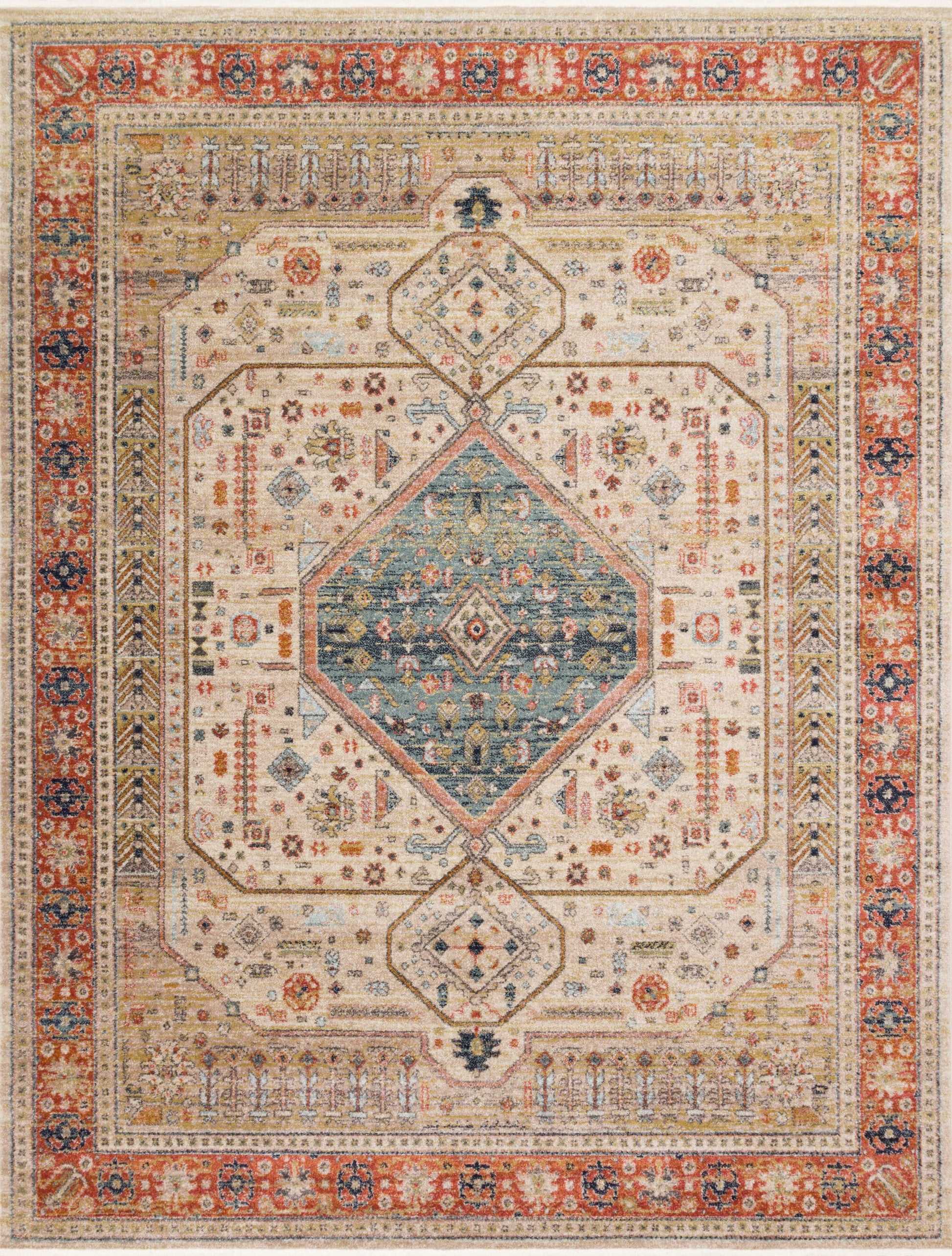 Magnolia Home Graham GRA-03 Persimmon Ant.Ivory Transitional Power Loomed Rug