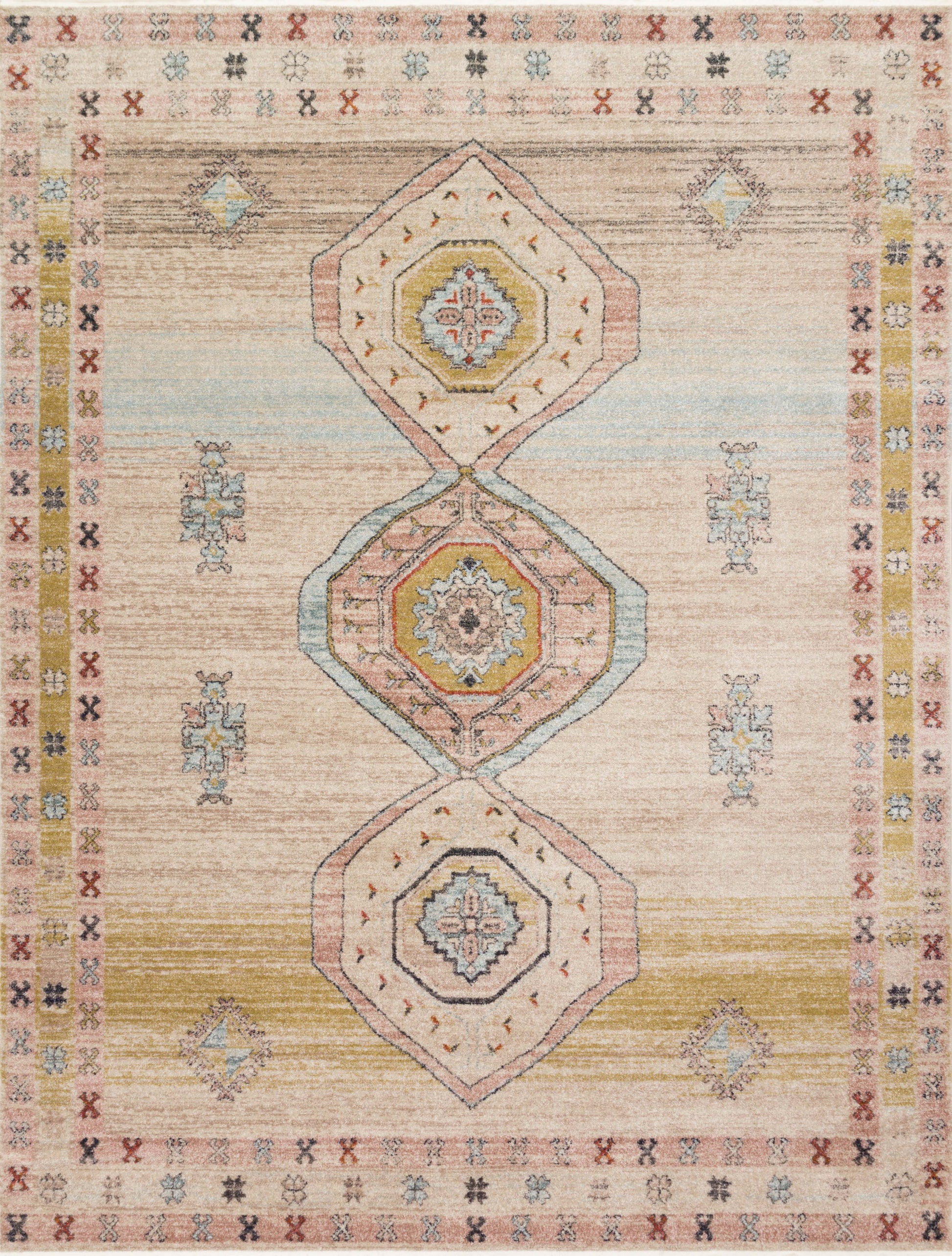 Magnolia Home Graham GRA-04 Antique Ivory Multi Transitional Power Loomed Rug