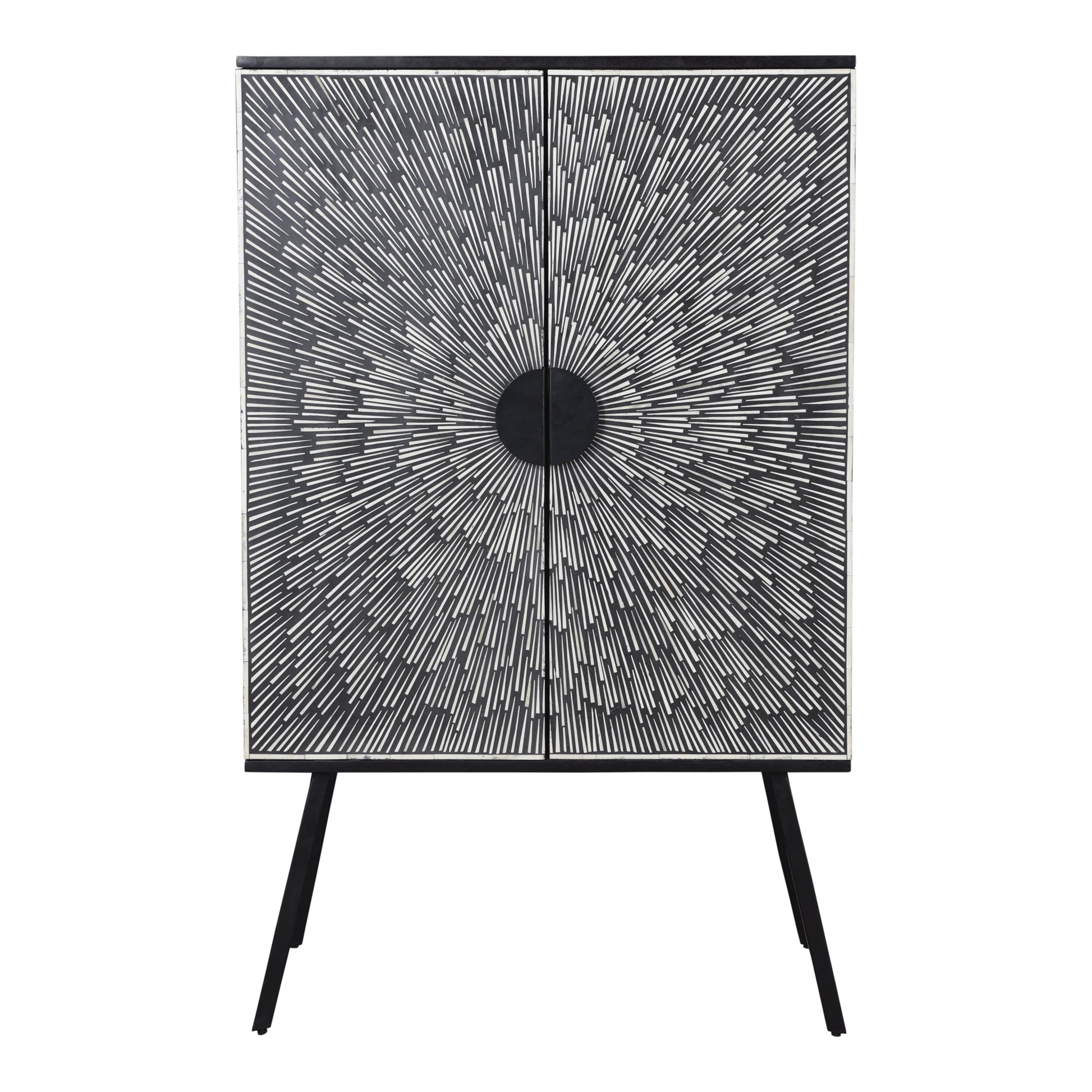 Moes Home Cabinets Sunburst Black Art Deco Furniture