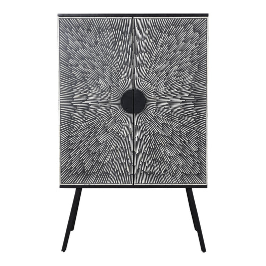 Moes Home Cabinets Sunburst Black Art Deco Furniture