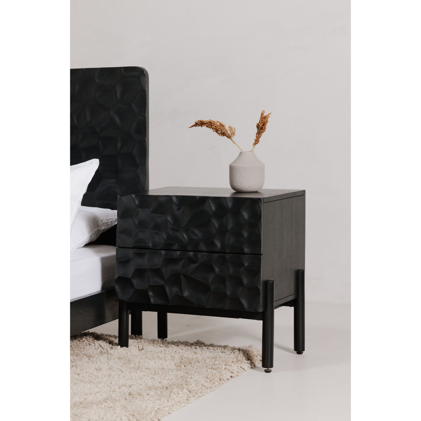 Moes Home Nightstands MISAKI Black Contemporary Furniture