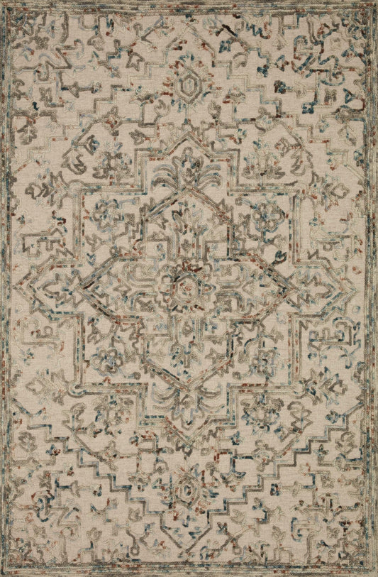 Loloi II Halle HAE - 01 Grey Ocean Traditional Hooked Rug - Rugs - Loloi II - Atlanta Designer Rugs