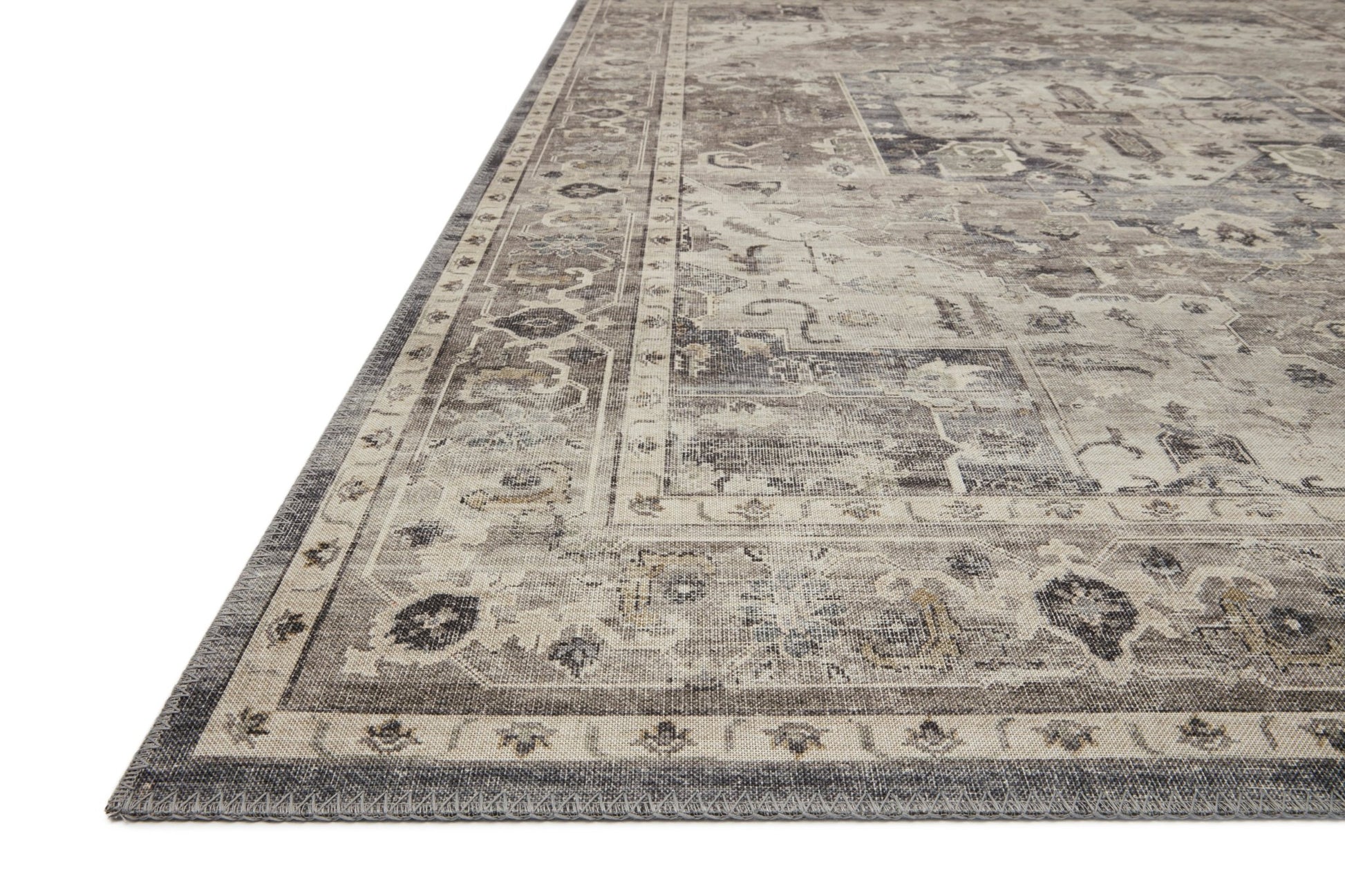 Loloi II Hathaway HTH - 05 Steel Ivory Traditional Power Loomed Rug - Rugs - Loloi II - Atlanta Designer Rugs