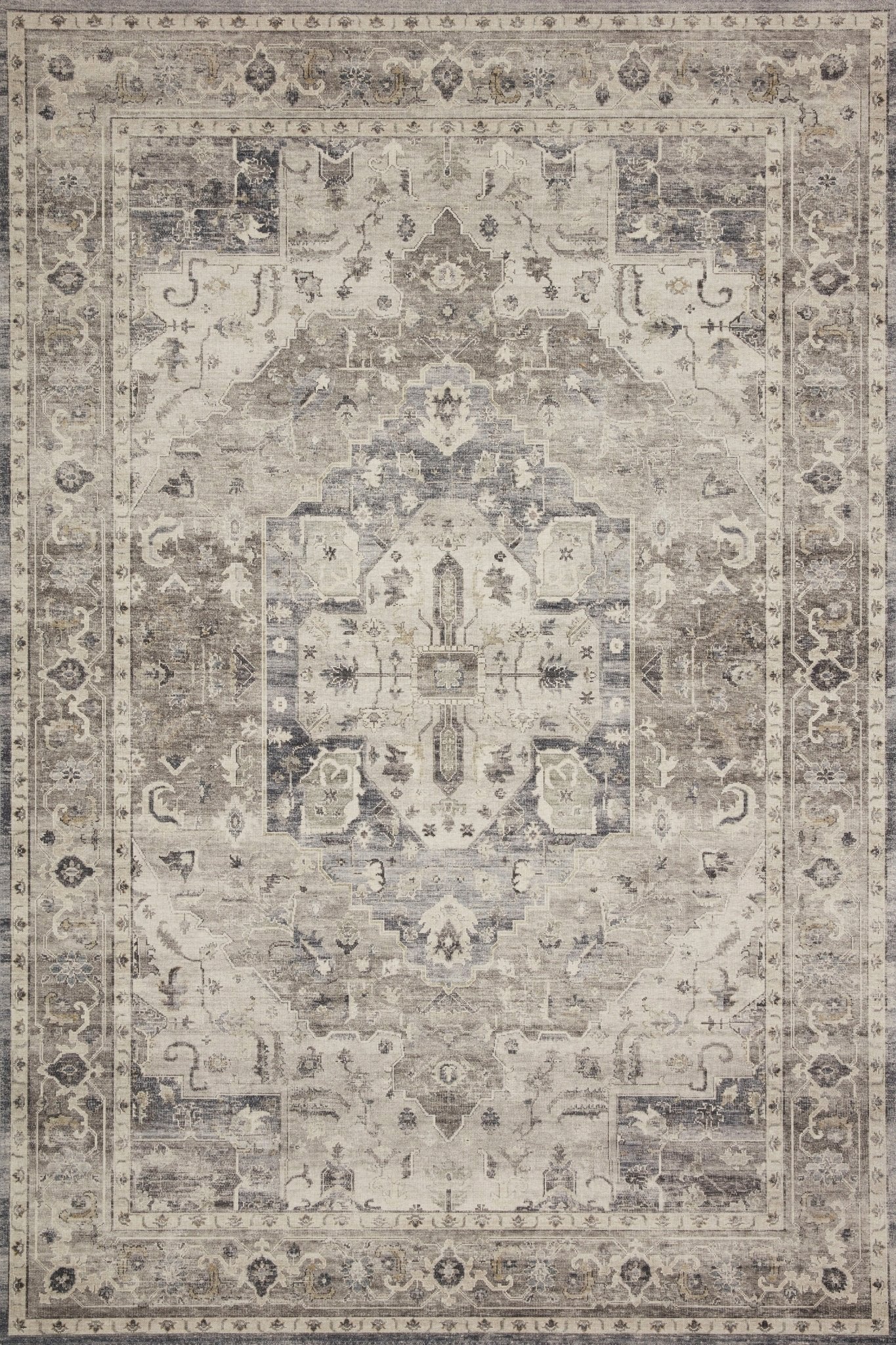 Loloi II Hathaway HTH - 05 Steel Ivory Traditional Power Loomed Rug - Rugs - Loloi II - Atlanta Designer Rugs