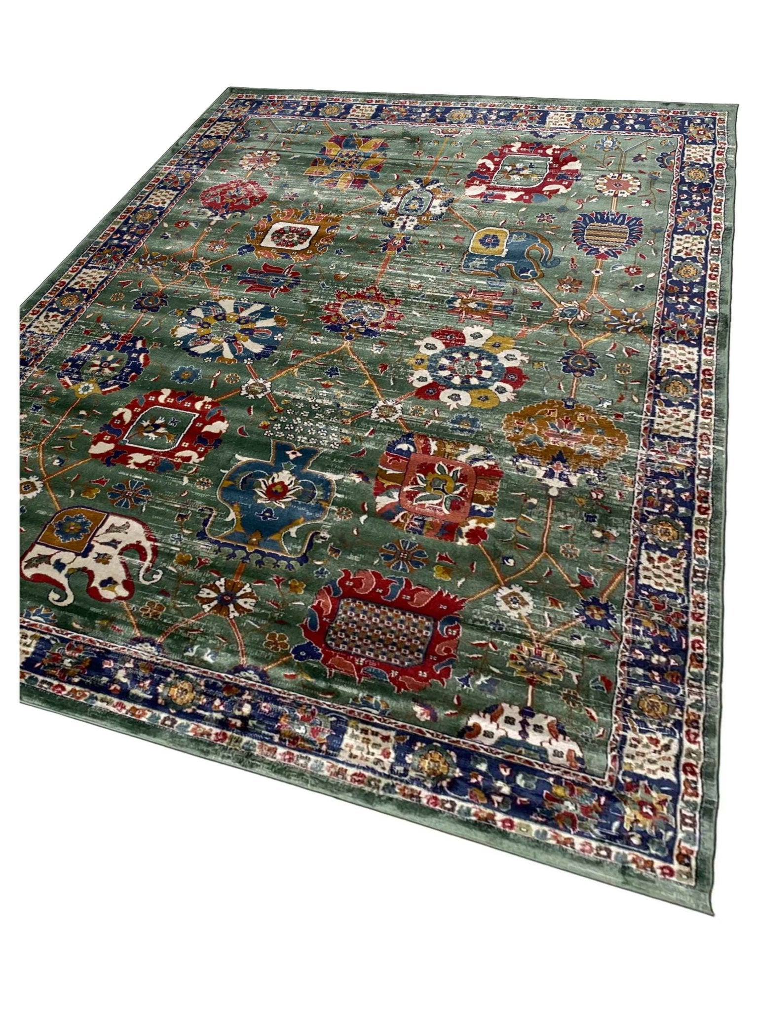 Artisan Laila Green Dk.Blue Traditional Machinemade Rug - Rugs - Artisan - Atlanta Designer Rugs