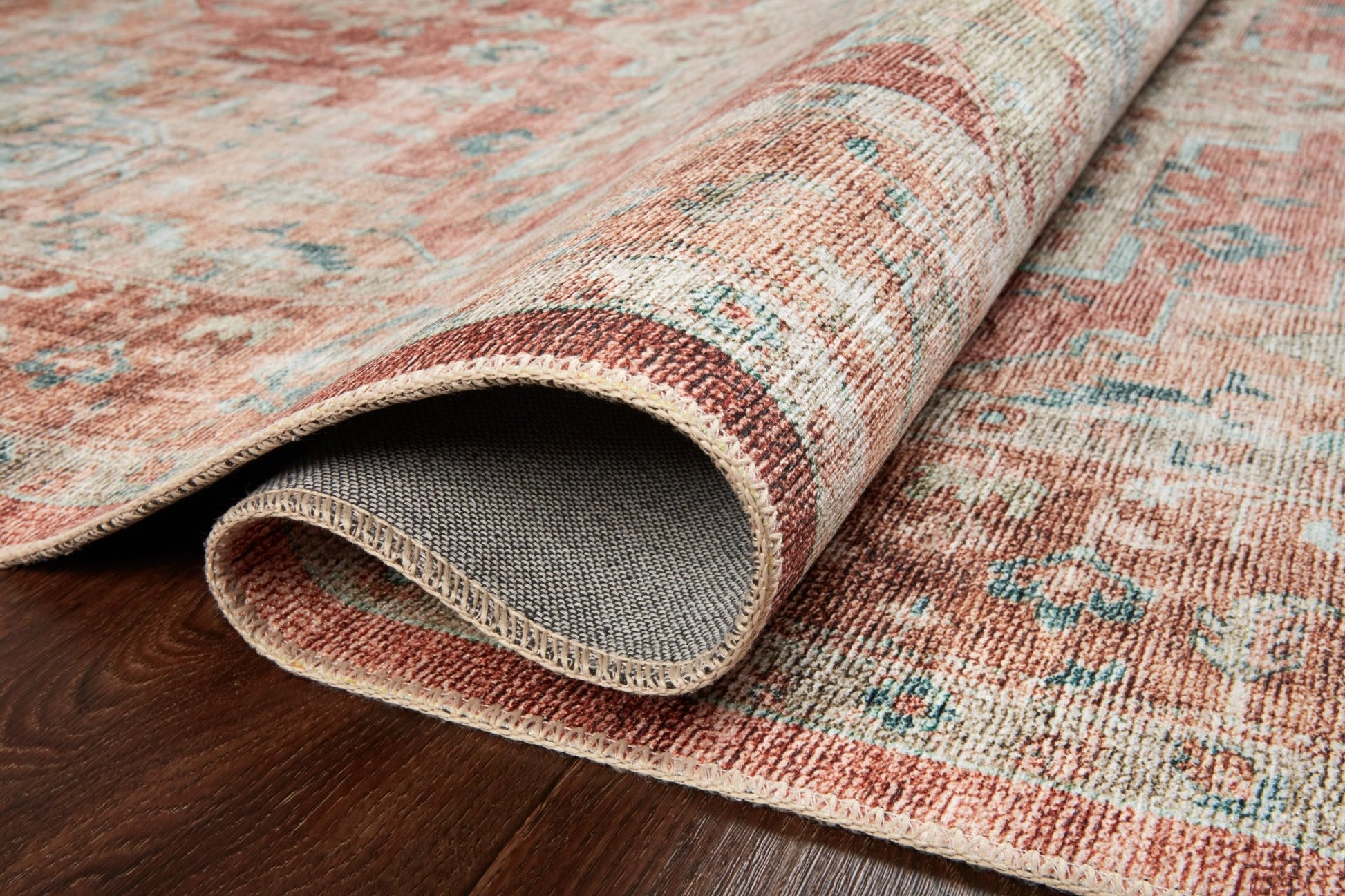 Loloi II Heidi HEI - 01 Terracotta Aqua Traditional Power Loomed Rug - Rugs - Loloi II - Atlanta Designer Rugs