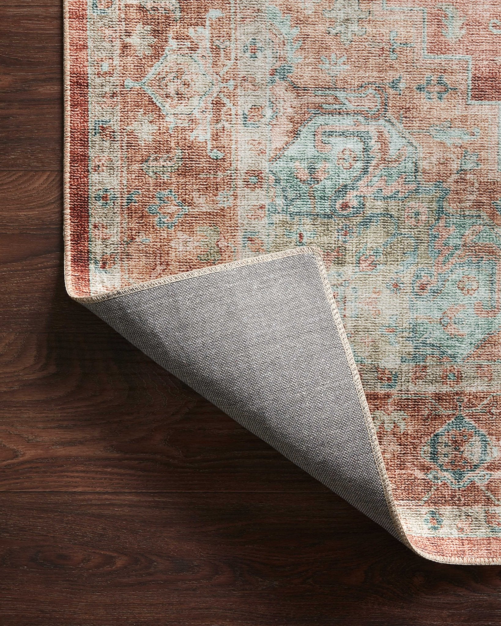 Loloi II Heidi HEI - 01 Terracotta Aqua Traditional Power Loomed Rug - Rugs - Loloi II - Atlanta Designer Rugs