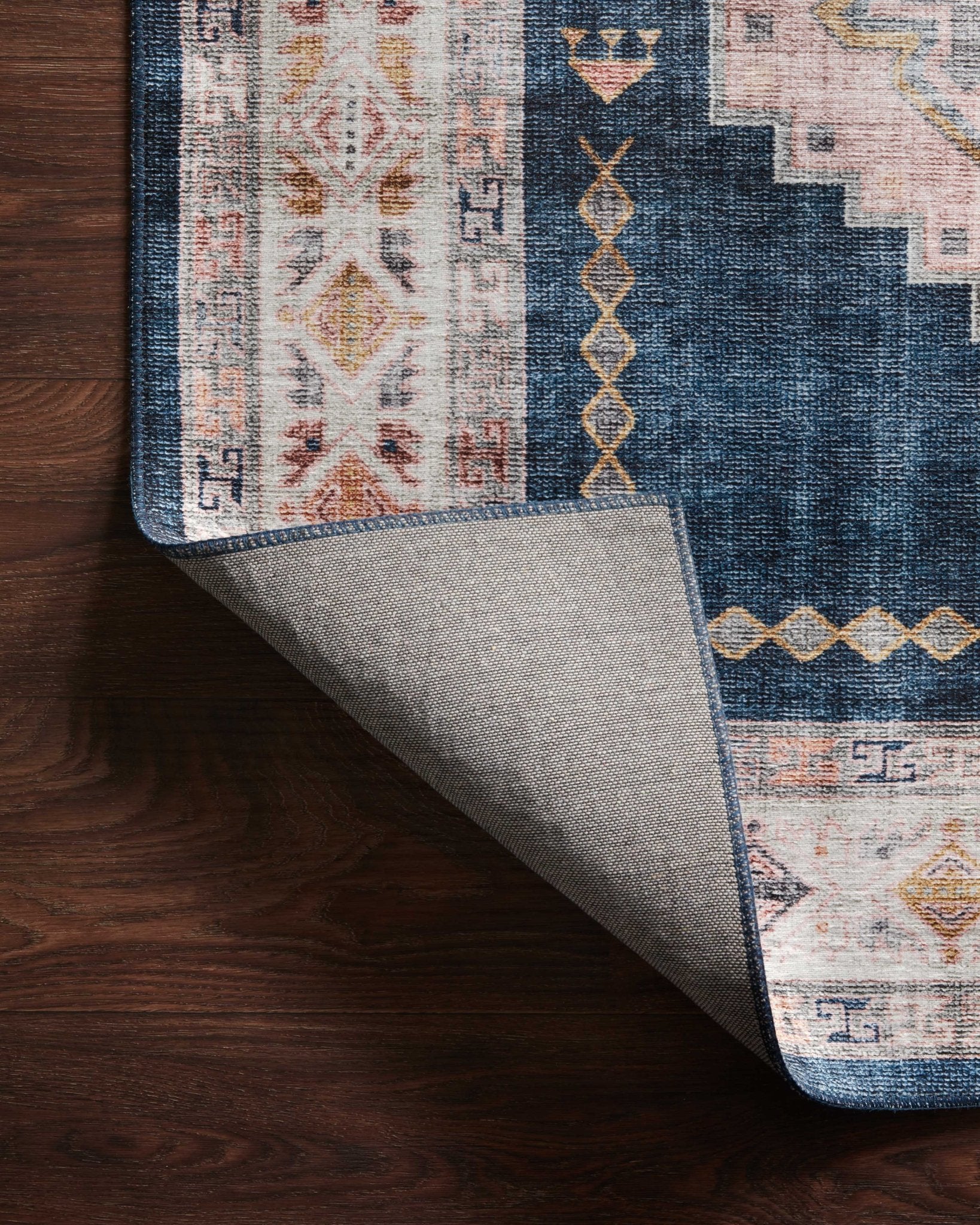 Loloi II Heidi HEI - 03 Denim Blush Traditional Power Loomed Rug - Rugs - Loloi II - Atlanta Designer Rugs