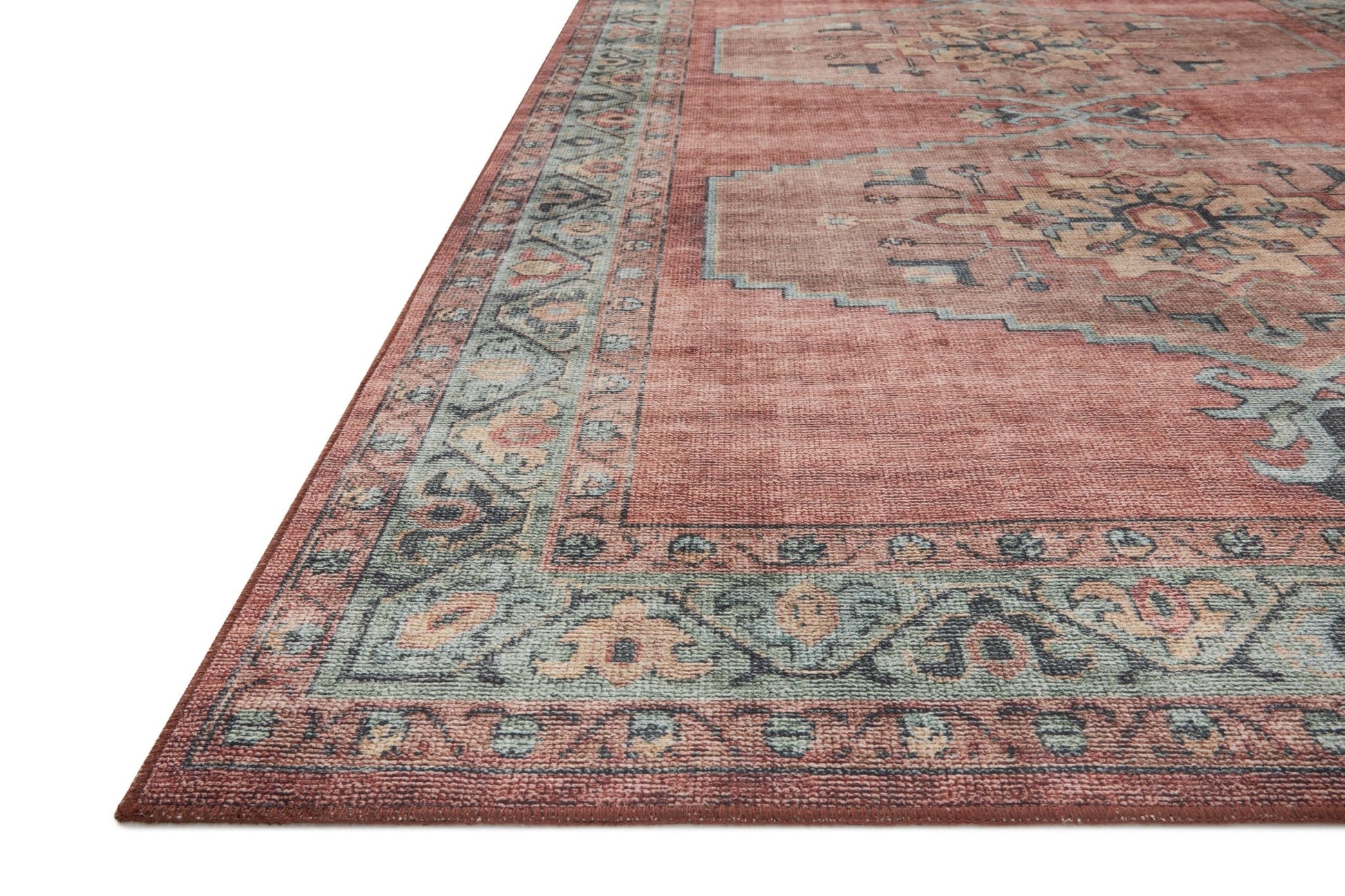 Loloi II Heidi HEI - 05 Spice Aqua Traditional Power Loomed Rug - Rugs - Loloi II - Atlanta Designer Rugs