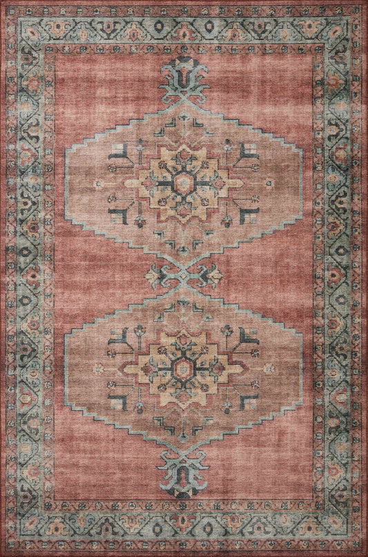 Loloi II Heidi HEI - 05 Spice Aqua Traditional Power Loomed Rug - Rugs - Loloi II - Atlanta Designer Rugs