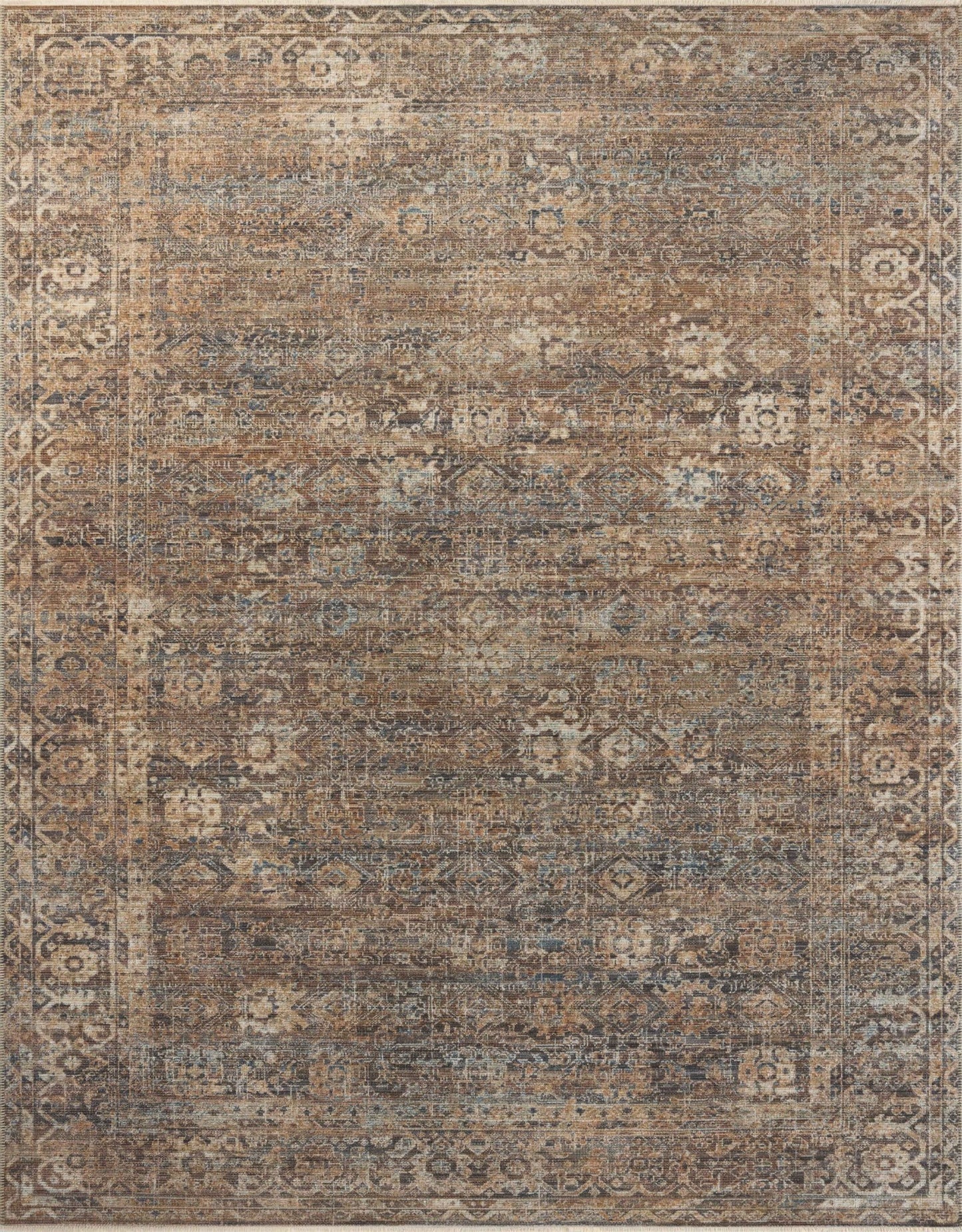 Loloi Heritage HER - 07 Mocha Denim Traditional Power Loomed Rug - Rugs - Loloi - Atlanta Designer Rugs