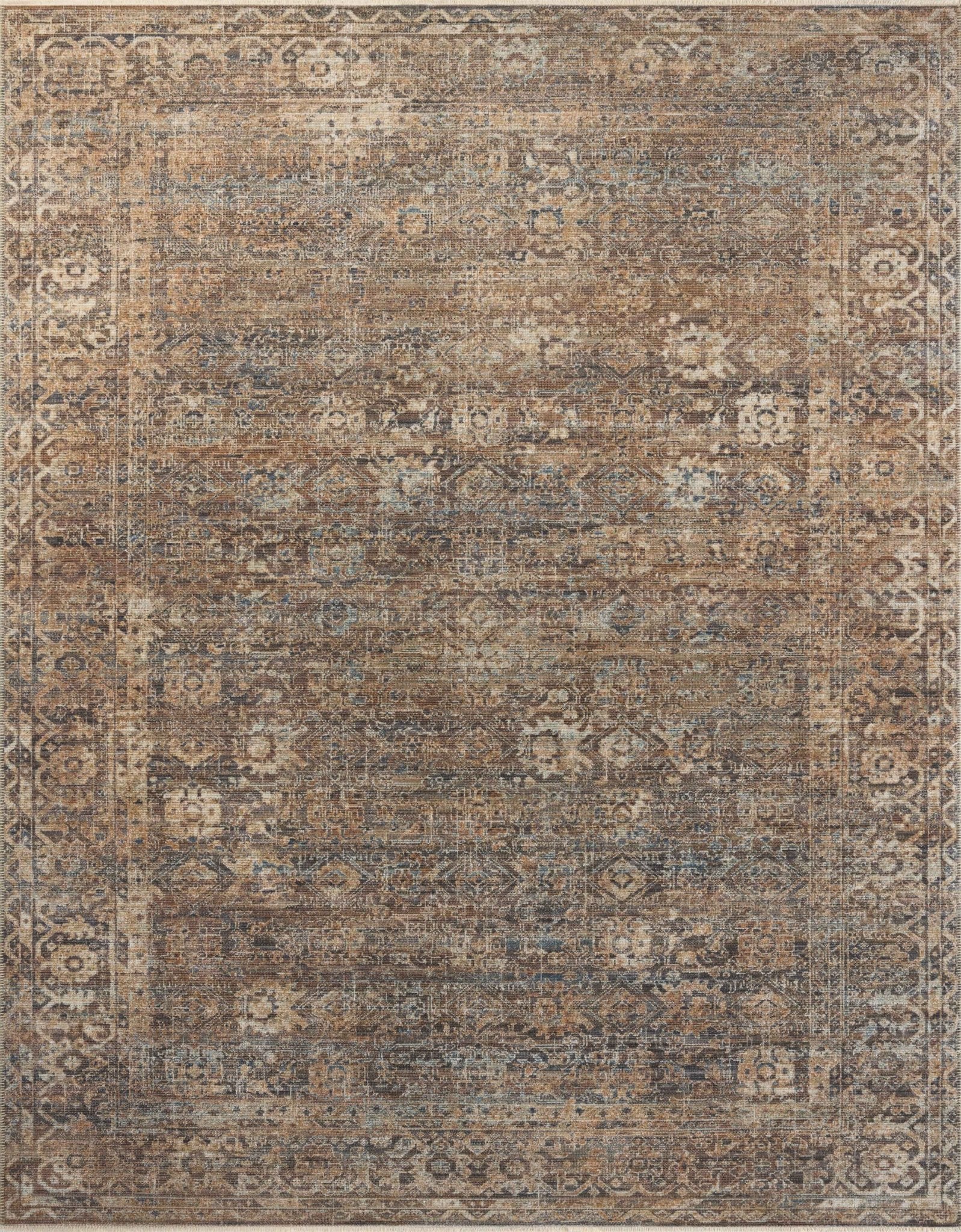 Loloi Heritage HER - 07 Mocha Denim Traditional Power Loomed Rug - Rugs - Loloi - Atlanta Designer Rugs