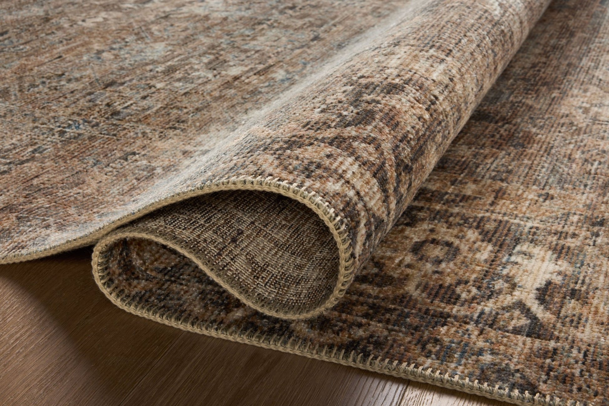 Loloi Heritage HER - 07 Mocha Denim Traditional Power Loomed Rug - Rugs - Loloi - Atlanta Designer Rugs