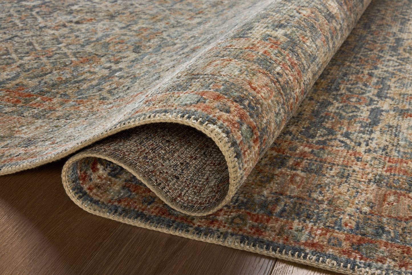 Loloi Heritage HER - 12 Blue Rust Traditional Power Loomed Rug - Rugs - Loloi - Atlanta Designer Rugs