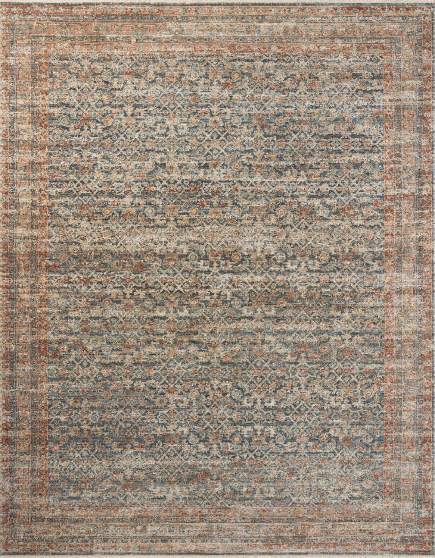 Loloi Heritage HER - 12 Blue Rust Traditional Power Loomed Rug - Rugs - Loloi - Atlanta Designer Rugs