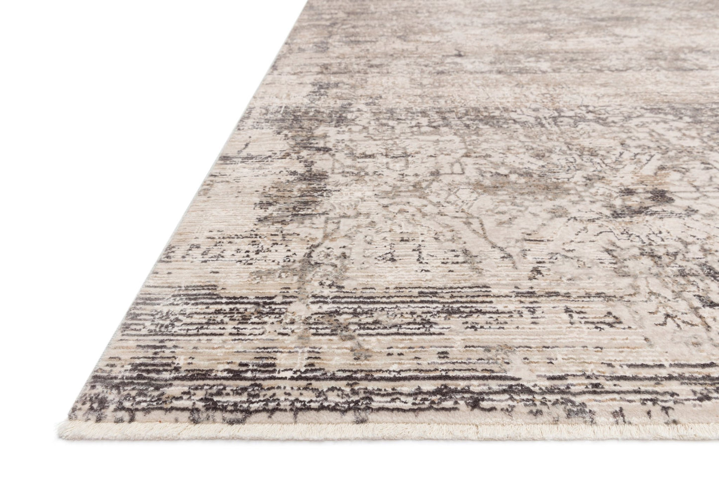 Loloi HOMAGE HOM - 01 Graphite Beige Transitional Power Loomed Rug - Rugs - Loloi - Atlanta Designer Rugs