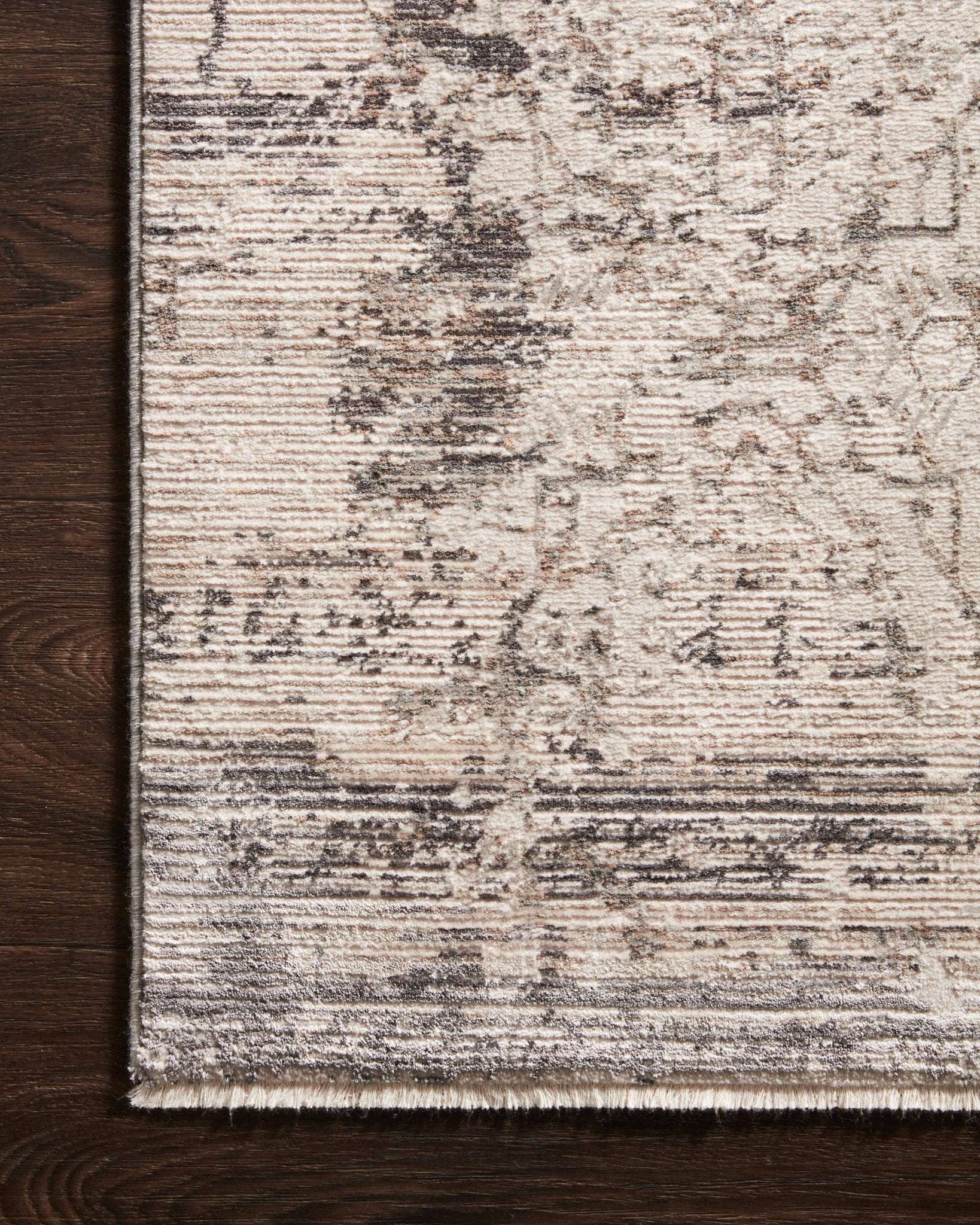 Loloi HOMAGE HOM - 01 Graphite Beige Transitional Power Loomed Rug - Rugs - Loloi - Atlanta Designer Rugs