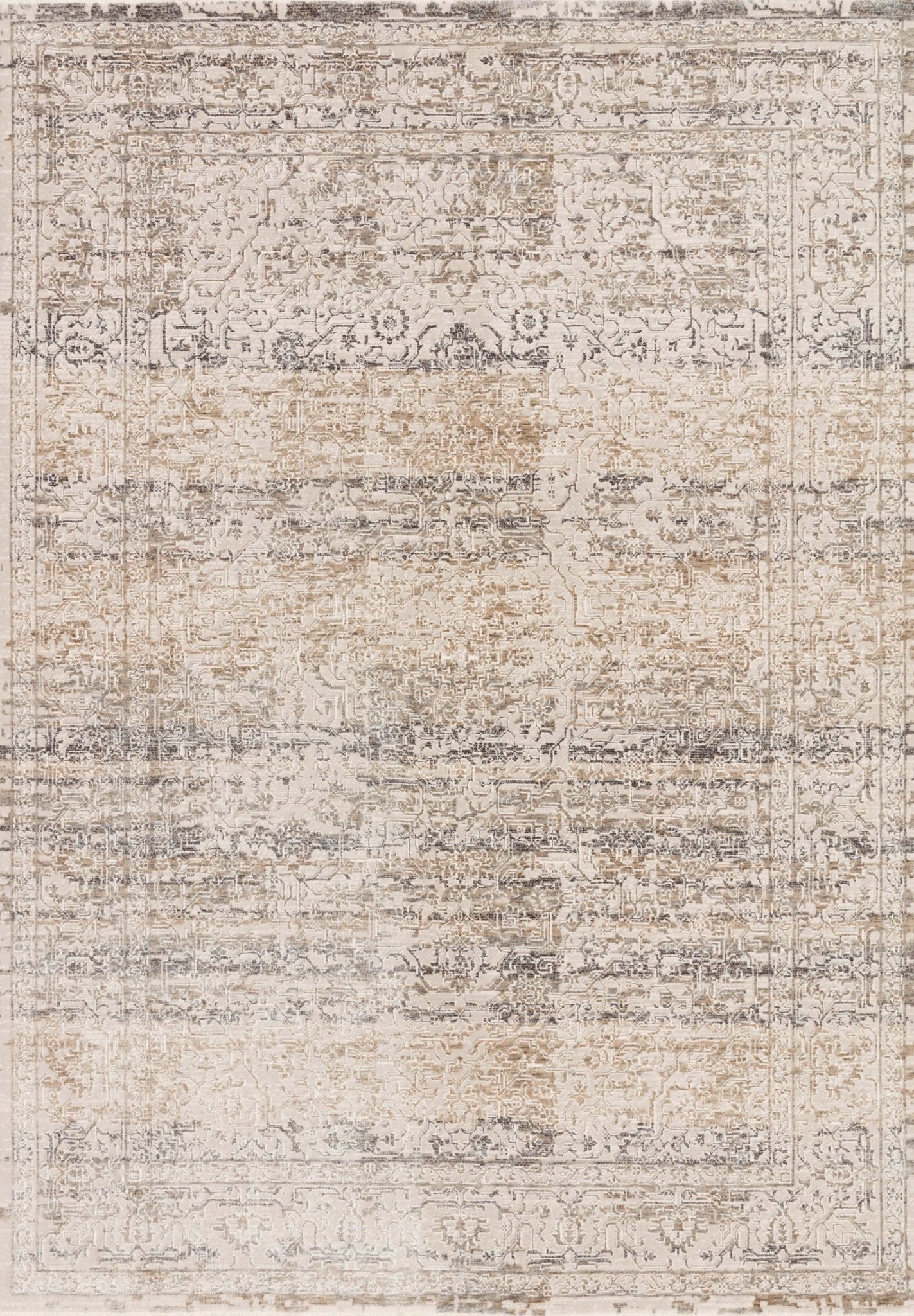 Loloi HOMAGE HOM - 02 Beige Grey Transitional Power Loomed Rug - Rugs - Loloi - Atlanta Designer Rugs