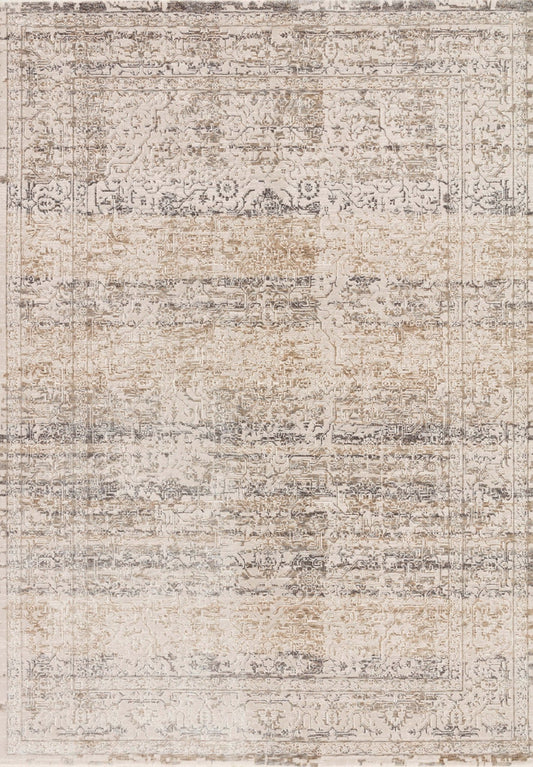 Loloi HOMAGE HOM - 02 Beige Grey Transitional Power Loomed Rug - Rugs - Loloi - Atlanta Designer Rugs