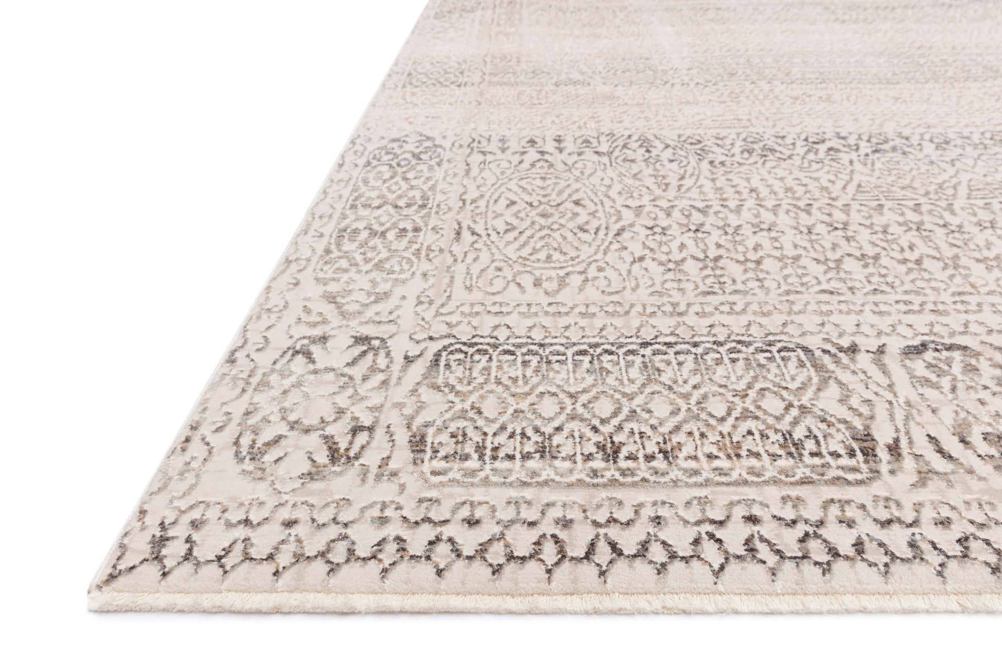 Loloi HOMAGE HOM - 05 Ivory Silver Transitional Power Loomed Rug - Rugs - Loloi - Atlanta Designer Rugs