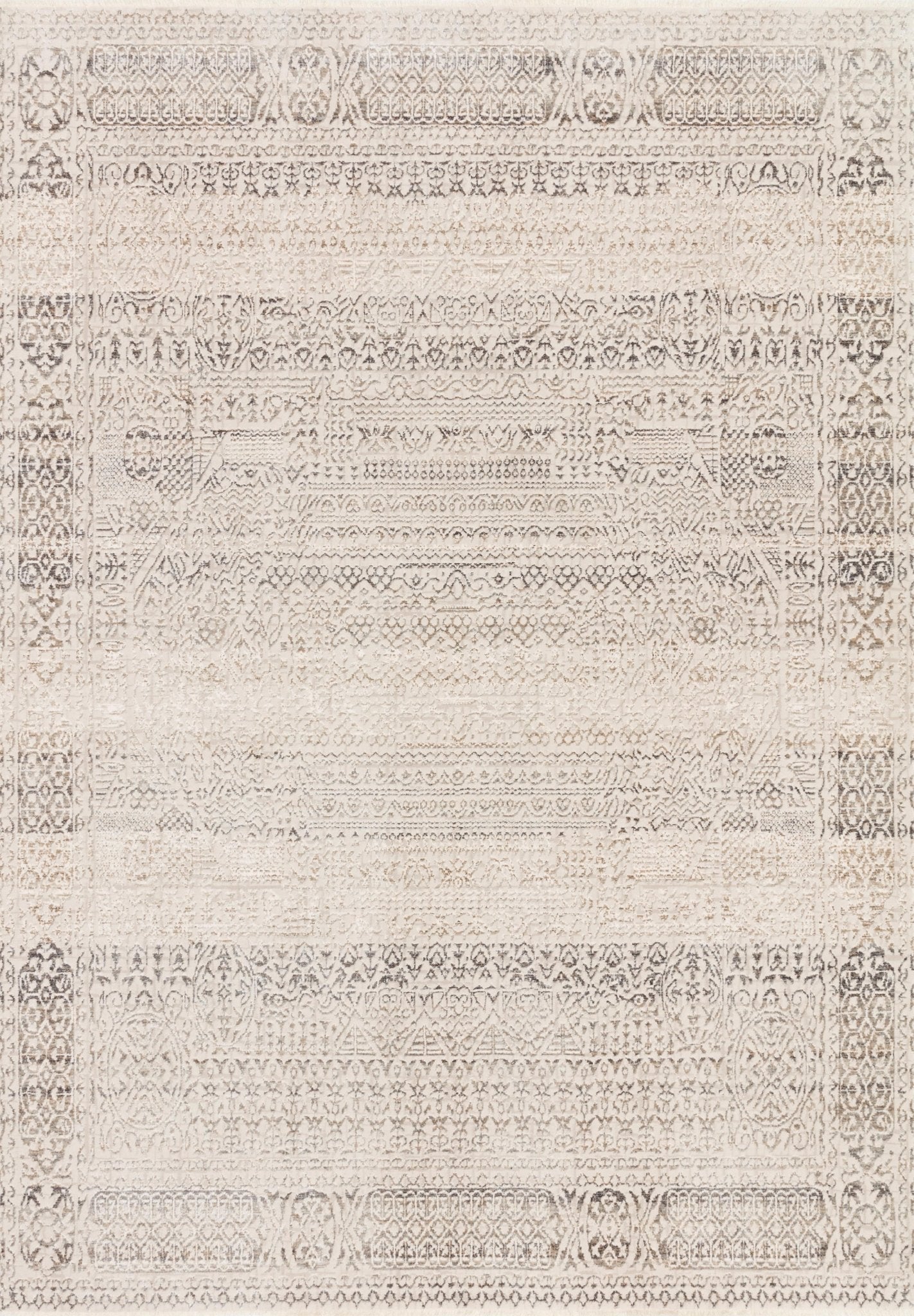 Loloi HOMAGE HOM - 05 Ivory Silver Transitional Power Loomed Rug - Rugs - Loloi - Atlanta Designer Rugs