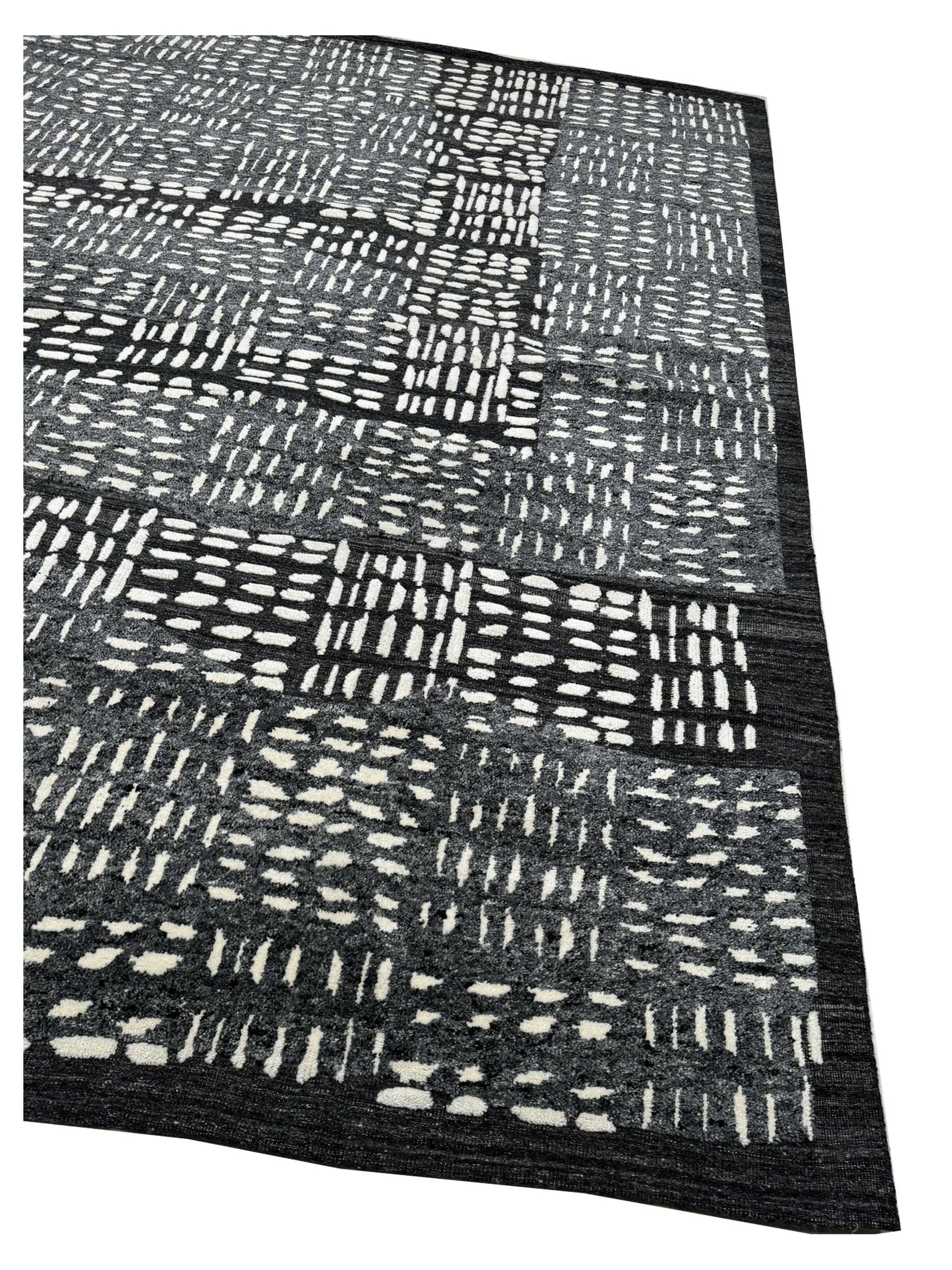 Artisan Harmony Grey Black Contemporary Knotted Rug - Rugs - Artisan - Atlanta Designer Rugs