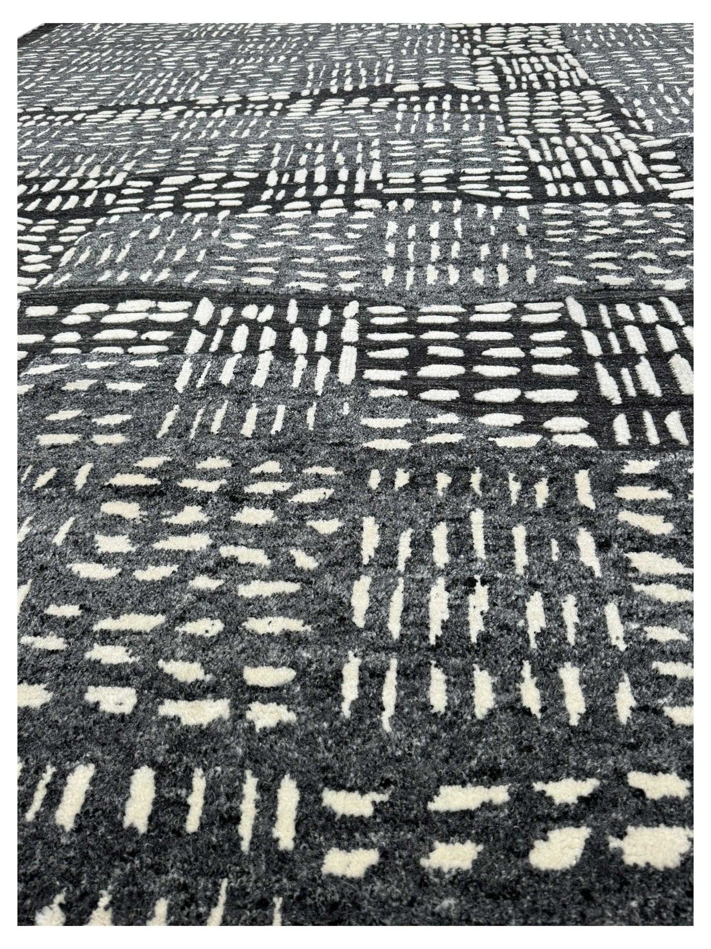 Artisan Harmony Grey Black Contemporary Knotted Rug - Rugs - Artisan - Atlanta Designer Rugs