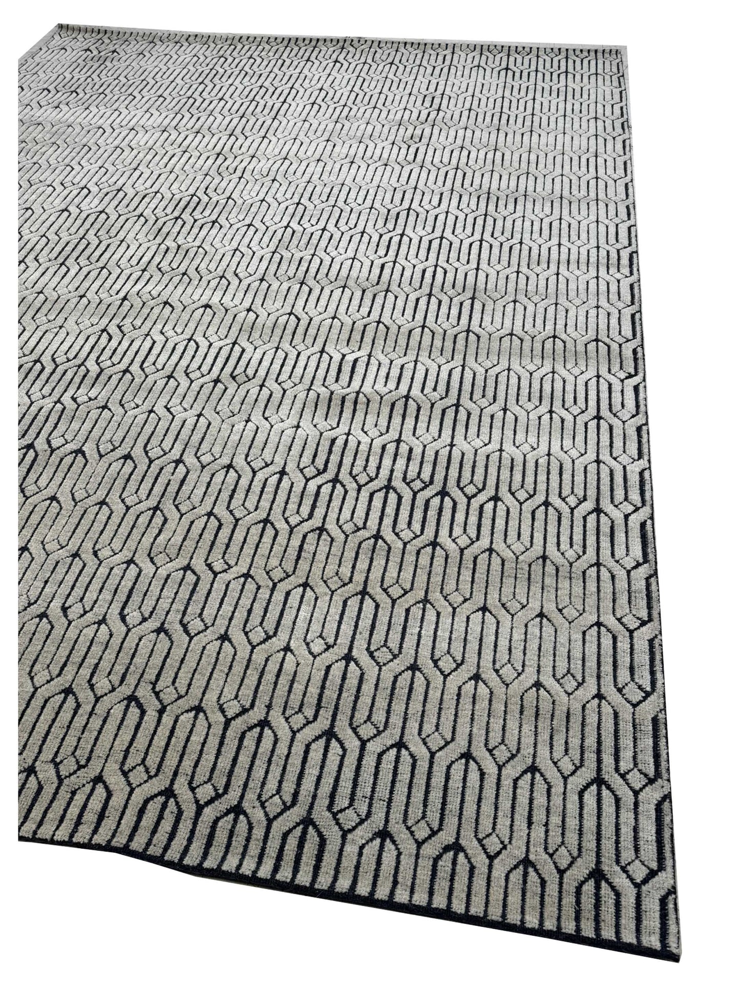 Artisan Harmony Beige Black Contemporary Knotted Rug - Rugs - Artisan - Atlanta Designer Rugs