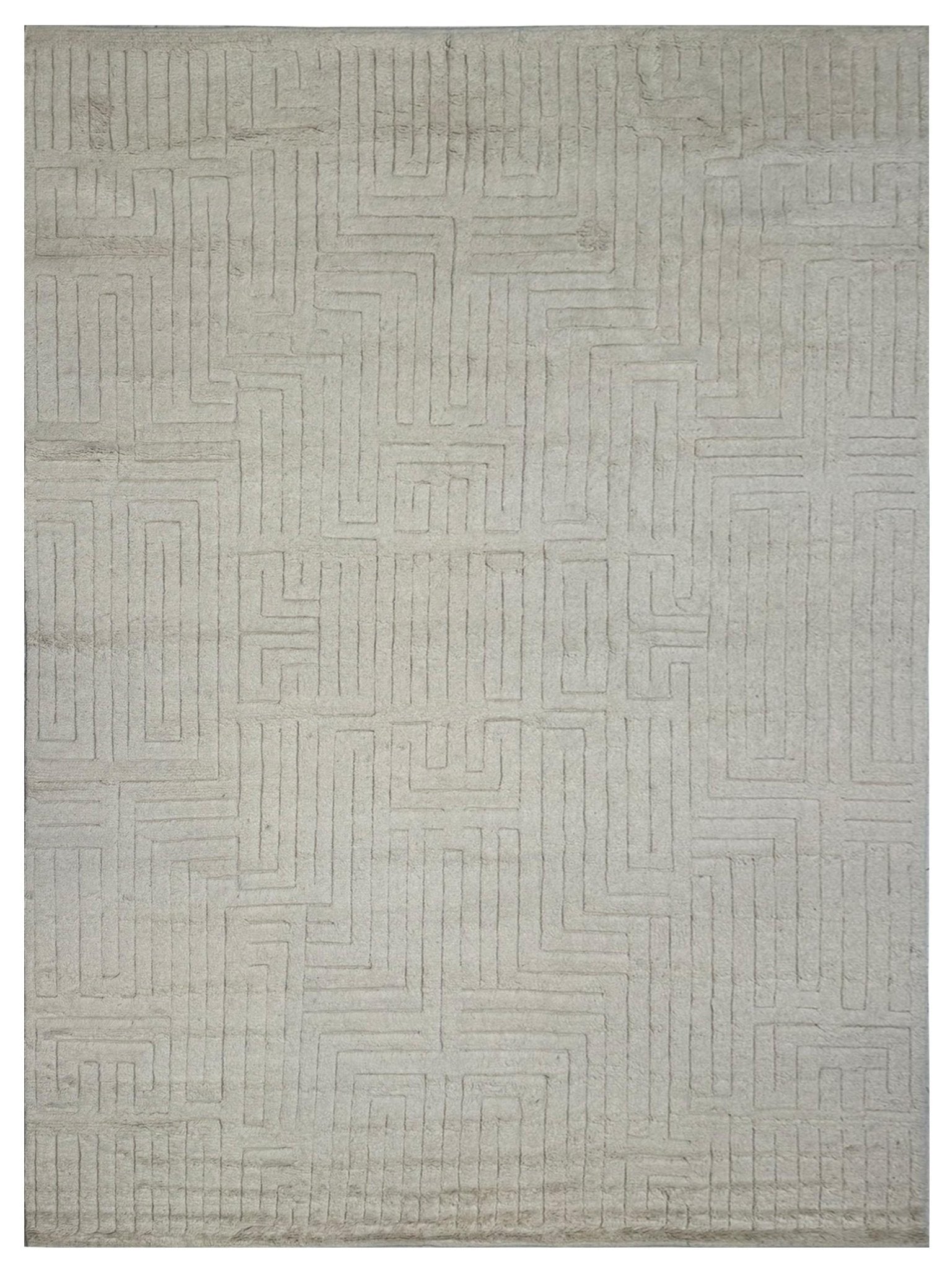 Artisan Harmony White White Contemporary Knotted Rug - Rugs - Artisan - Atlanta Designer Rugs