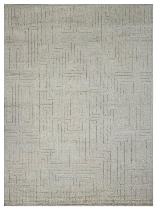 Artisan Harmony White White Contemporary Knotted Rug - Rugs - Artisan - Atlanta Designer Rugs