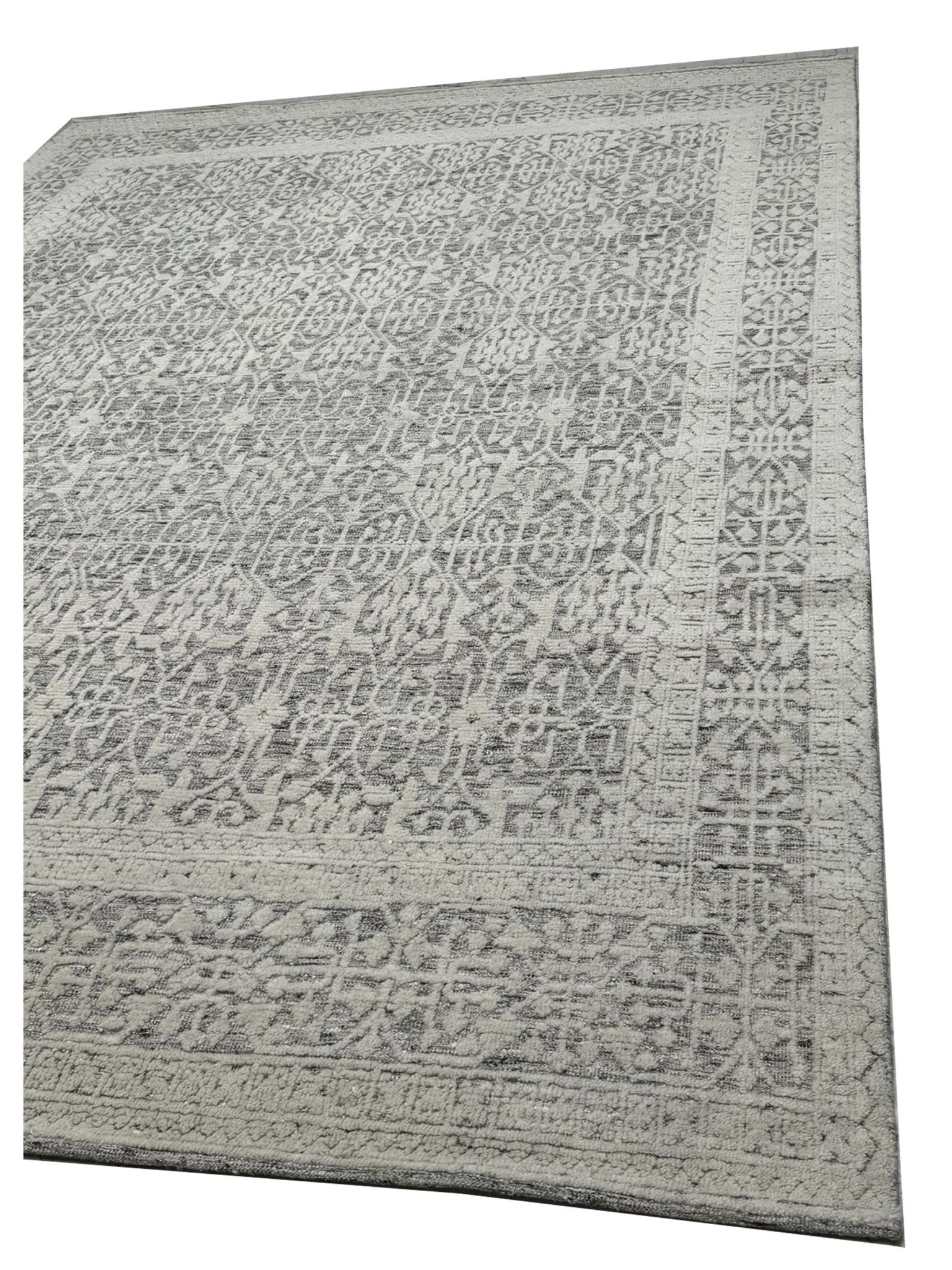 Artisan Harmony White Silver Contemporary Knotted Rug - Rugs - Artisan - Atlanta Designer Rugs