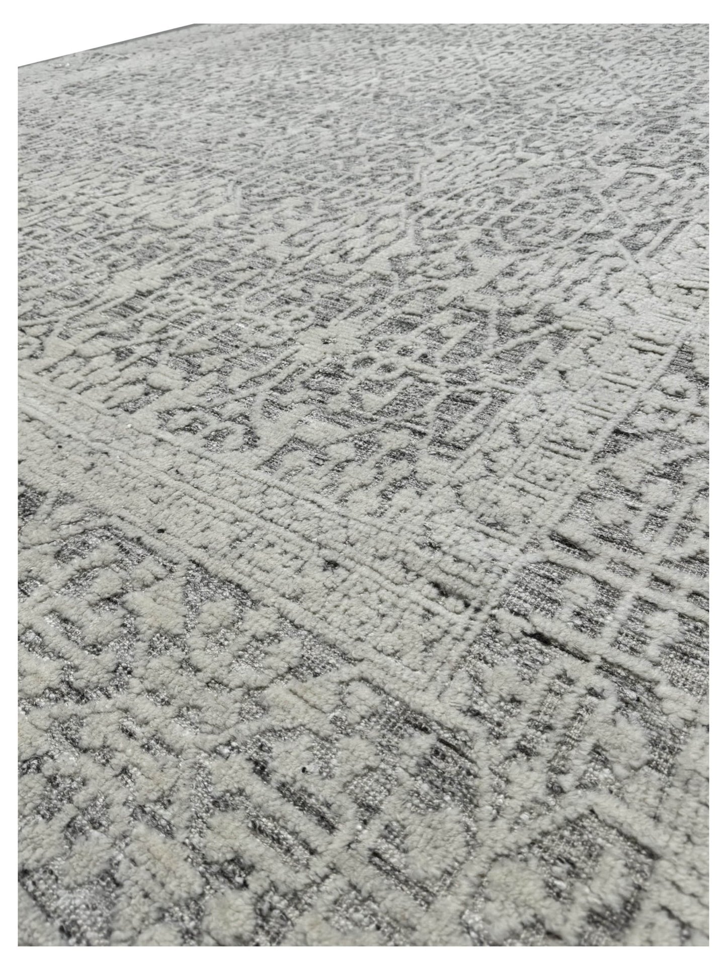 Artisan Harmony White Silver Contemporary Knotted Rug - Rugs - Artisan - Atlanta Designer Rugs