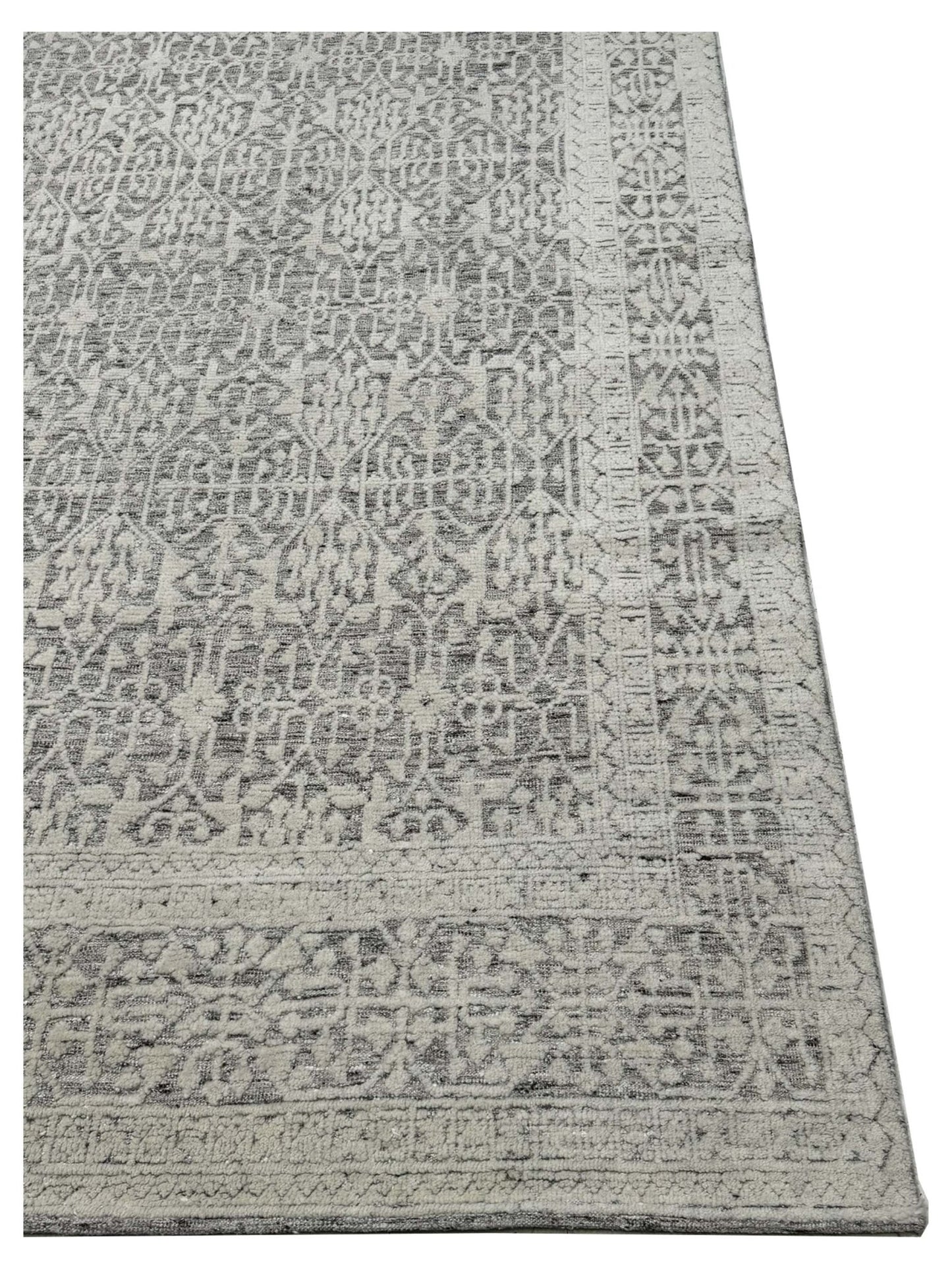 Artisan Harmony White Silver Contemporary Knotted Rug - Rugs - Artisan - Atlanta Designer Rugs