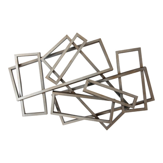 Moes Home Wall Sculptures Metal Rectangles Silver  Furniture