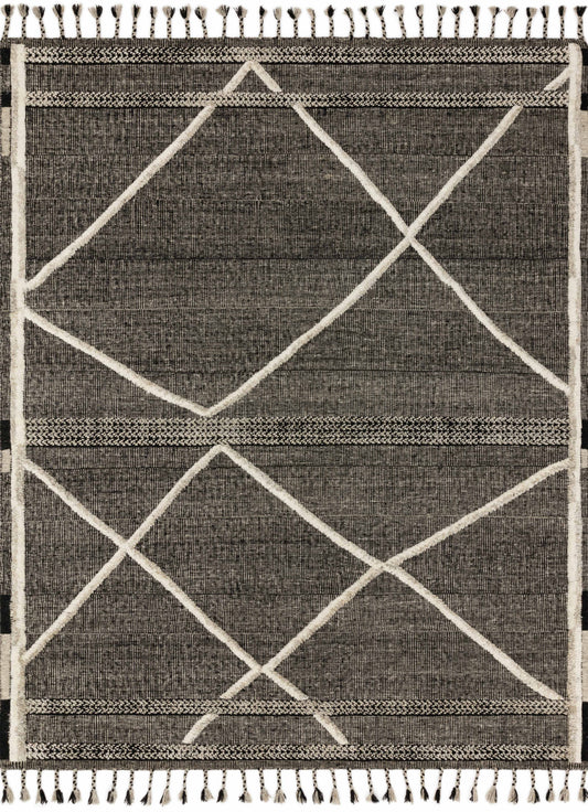 Loloi IMAN IMA-02 Beige Charcoal Contemporary Hand Knotted Rug