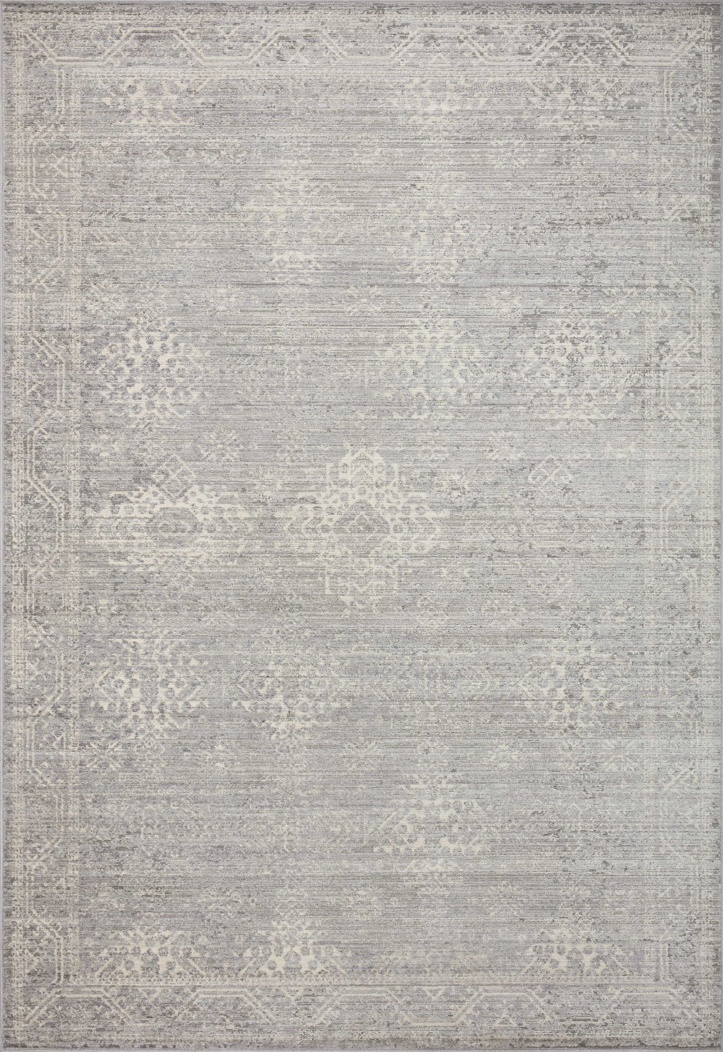 Loloi Indra INA-02 Silver Ivory Contemporary Power Loomed Rug