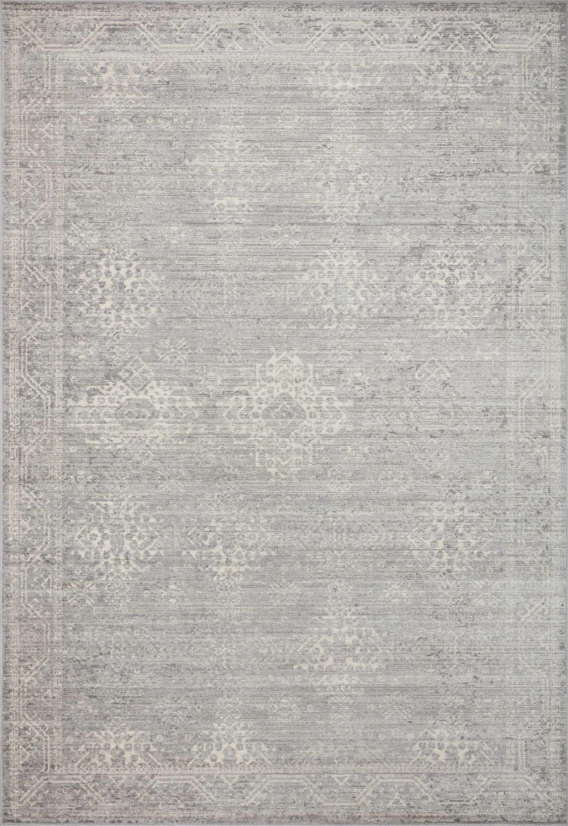 Loloi Indra INA-02 Silver Ivory Contemporary Power Loomed Rug