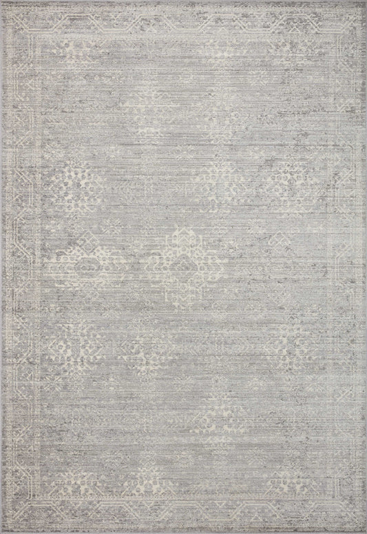 Loloi Indra INA-02 Silver Ivory Contemporary Power Loomed Rug